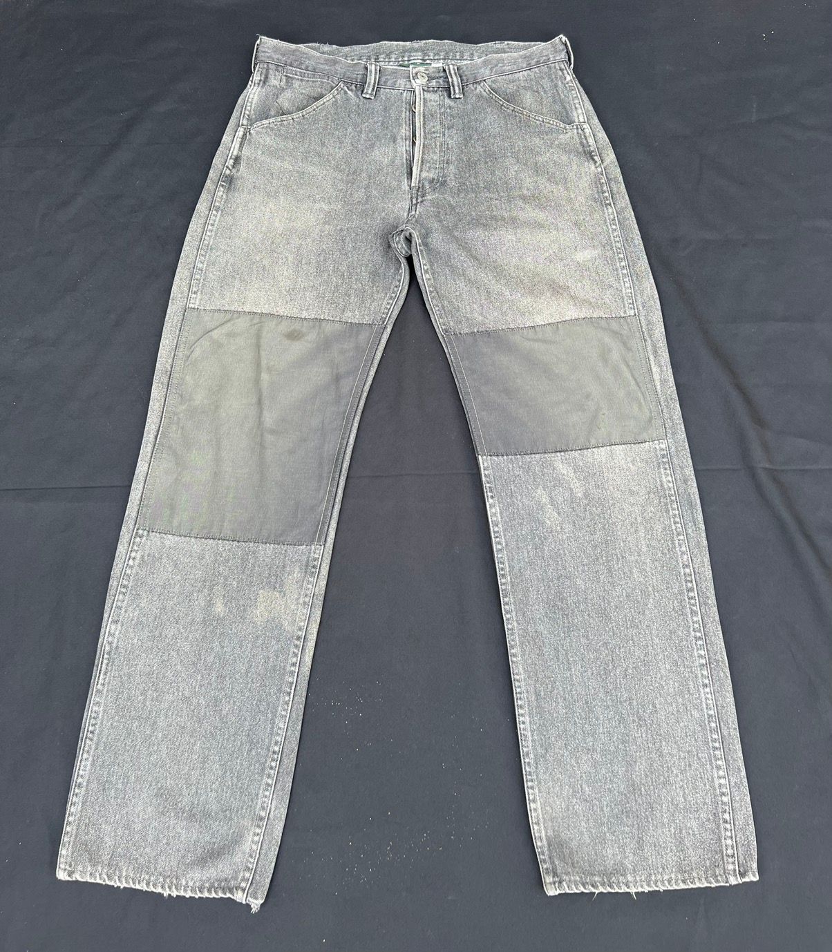 Vintage VTG Sassafras Japan Sun Fade Black Denim Double Knee Jeans ...