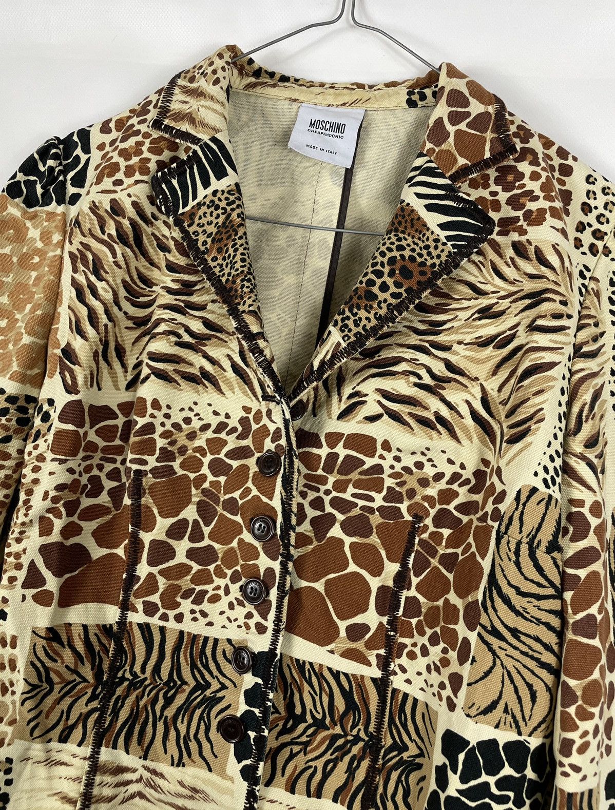 Vintage Moschino Cheap and Chic Leopard-Print Blazer Jacket Size S / US 4 / IT 40 - 2 Thumbnail