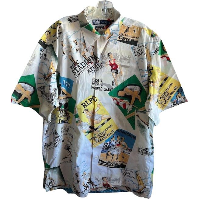 Vintage Polo Ralph Lauren Stadium Cartoon Button Down Large