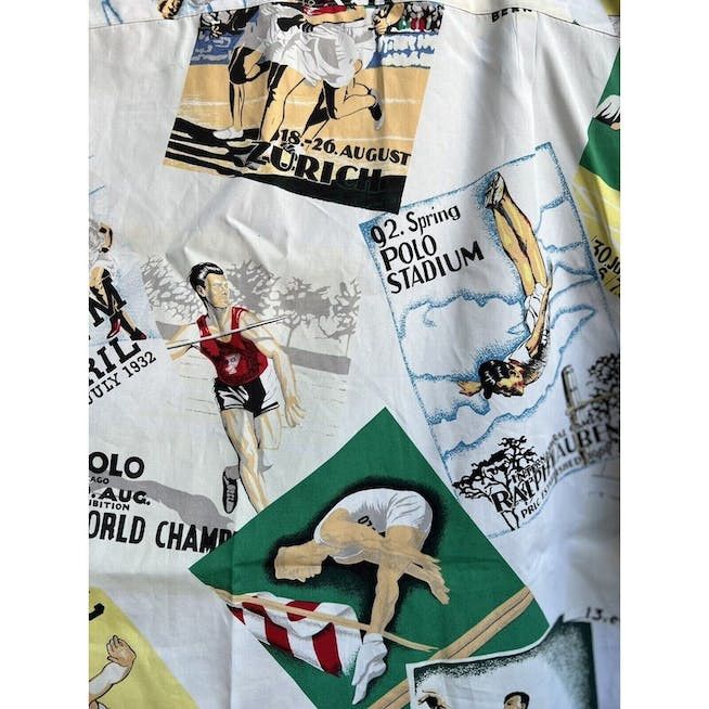 Vintage Polo Ralph Lauren Stadium Cartoon Button Down Large