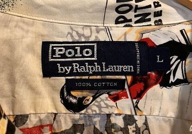 Vintage Polo Ralph Lauren Stadium Cartoon Button Down Large
