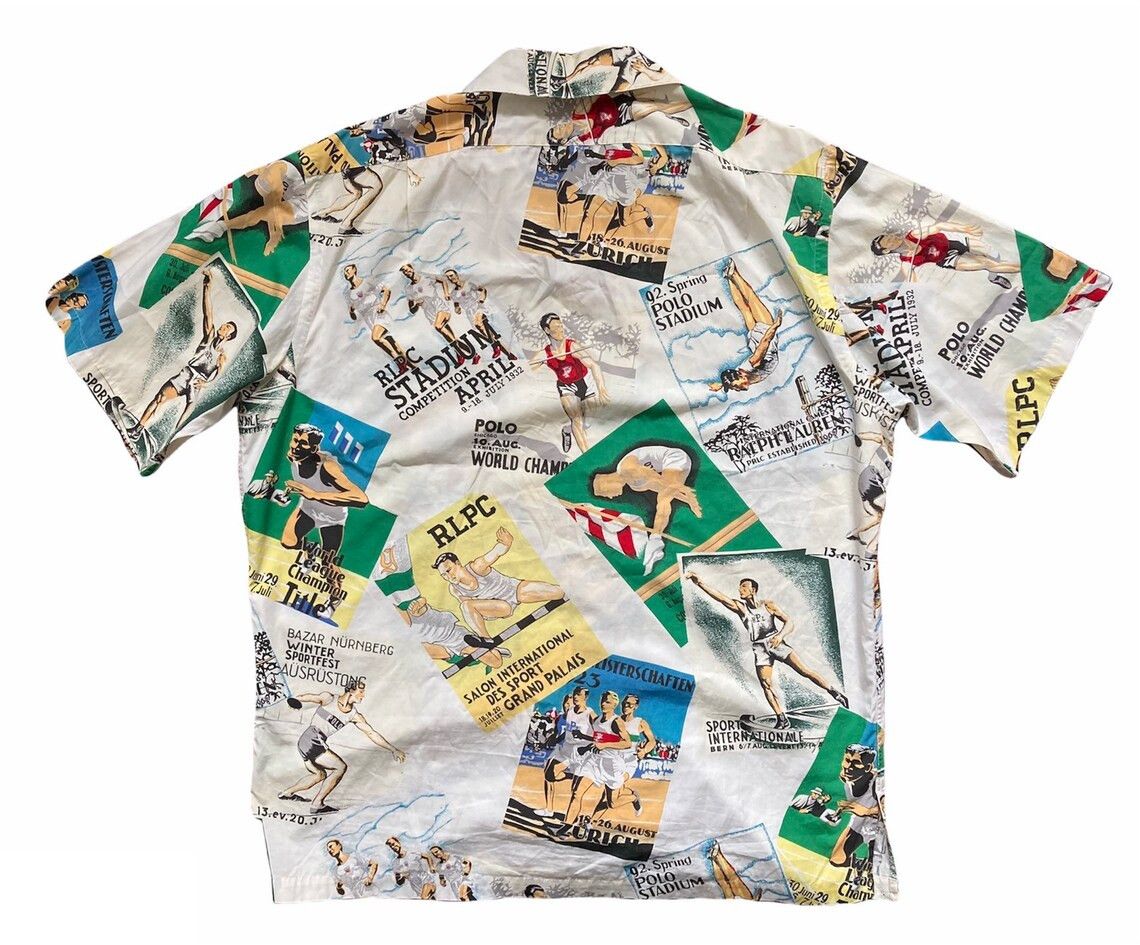Vintage Polo Ralph Lauren Stadium Cartoon Button Down Large