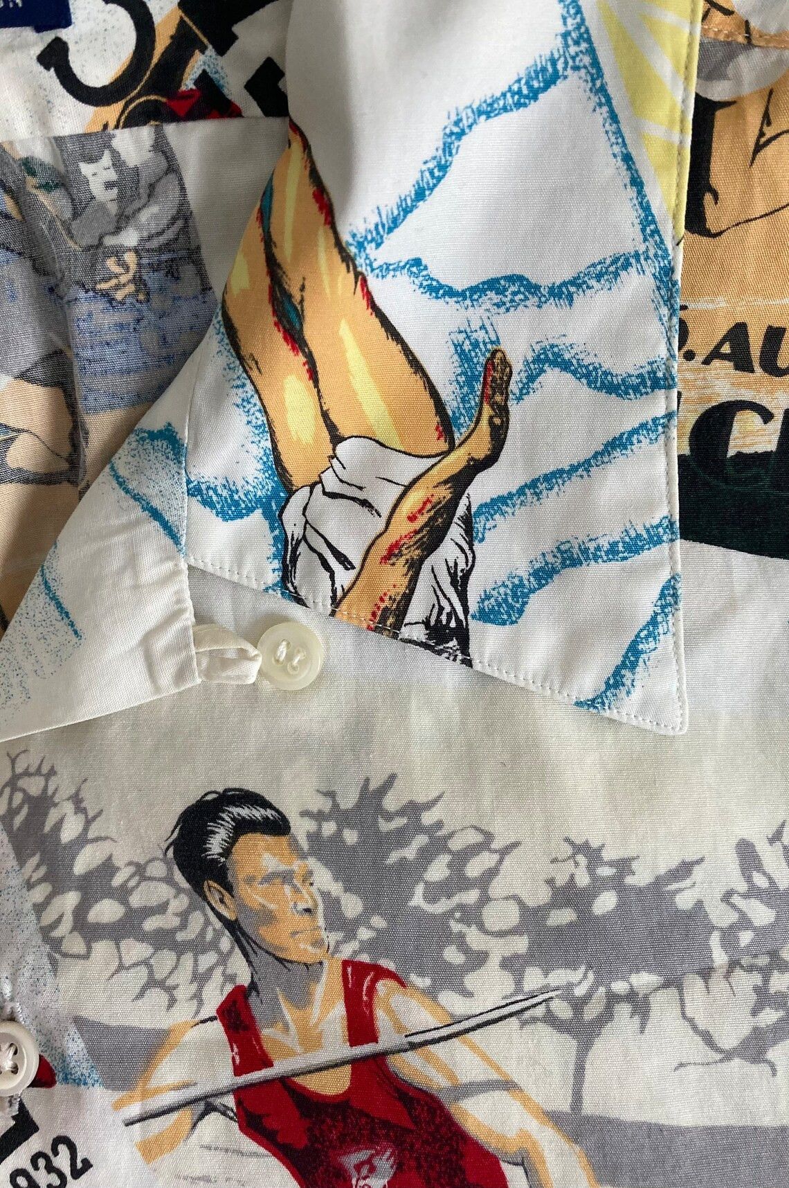 Vintage Polo Ralph Lauren Stadium Cartoon Button Down Large