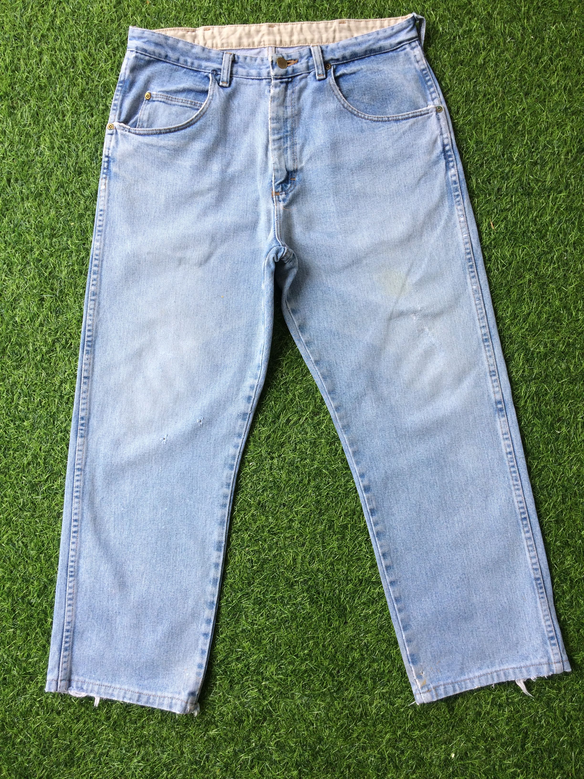 Wrangler Wrangler Western Distressed Faded Jeans #B-318 Size US 33 - 1 Thumbnail