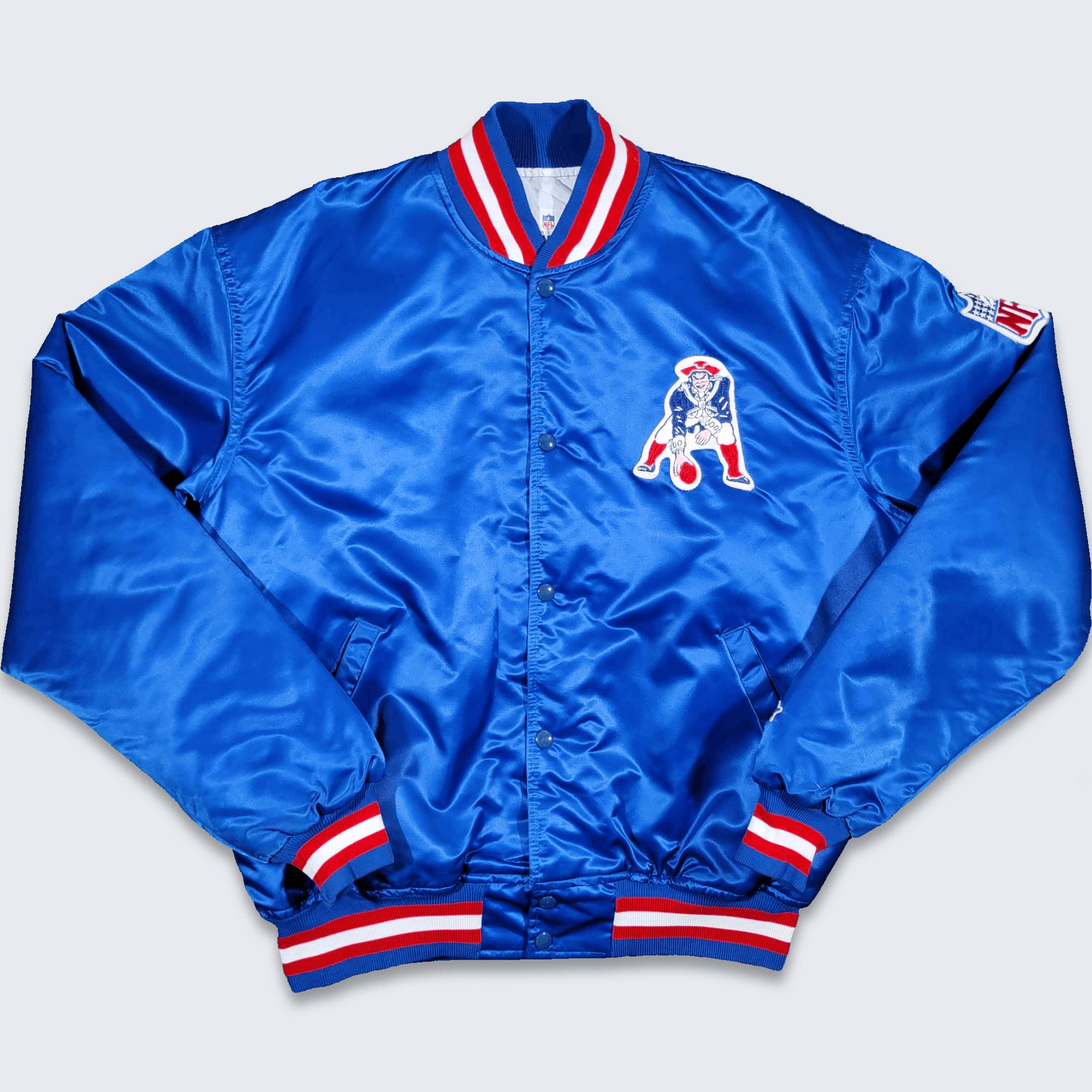 New England Patriots Vintage Starter Satin Bomber Jacket