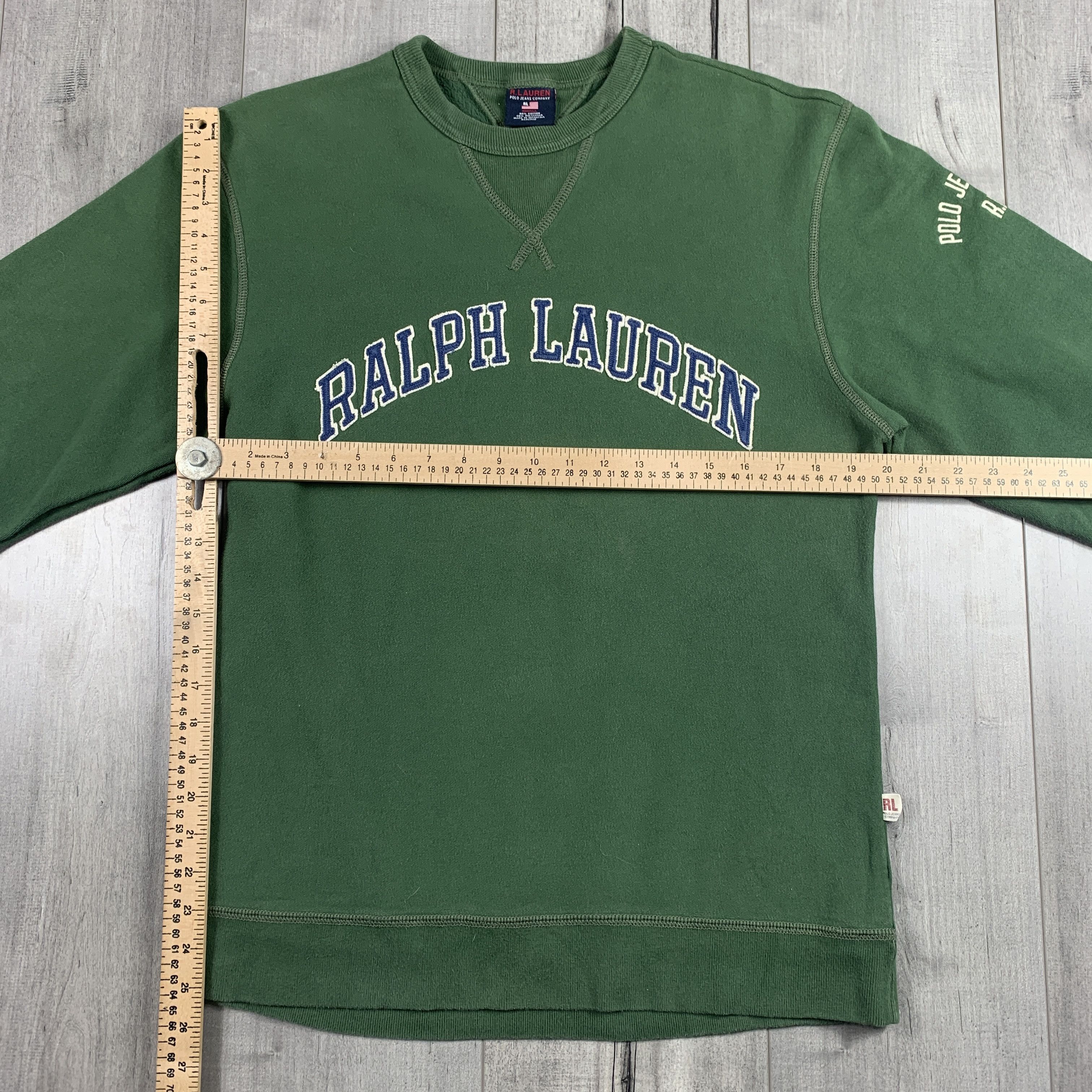 Polo Ralph Lauren Vintage Polo Jeans Co Forest Green Spell Out Crewneck RL Size US S / EU 44-46 / 1 - 3 Thumbnail