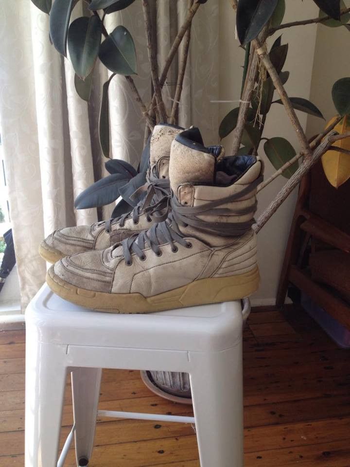 Diet Butcher Slim Skin Destroyed Deer Skin High Top Sneakers | Grailed 