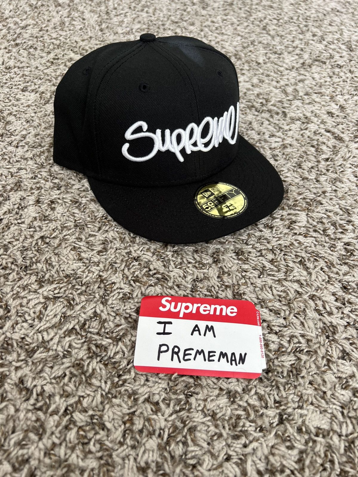 Supreme Supreme X New era Handstyle Fitted black 7 3/8 SS22 | Grailed