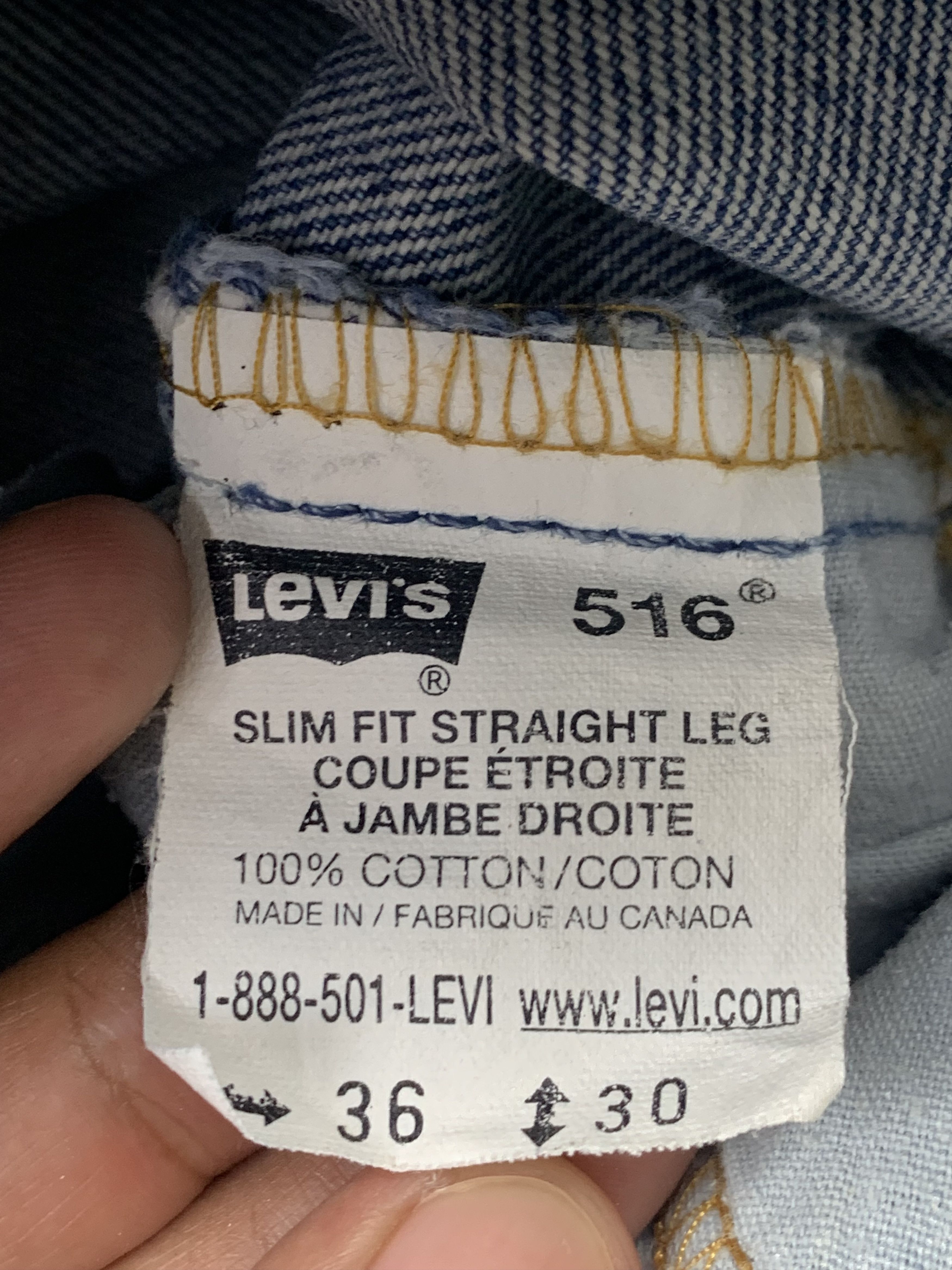 Levi's Vintage 90s Levis 516 Faded Blue Jeans DP2166 Size US 35 - 6 Thumbnail