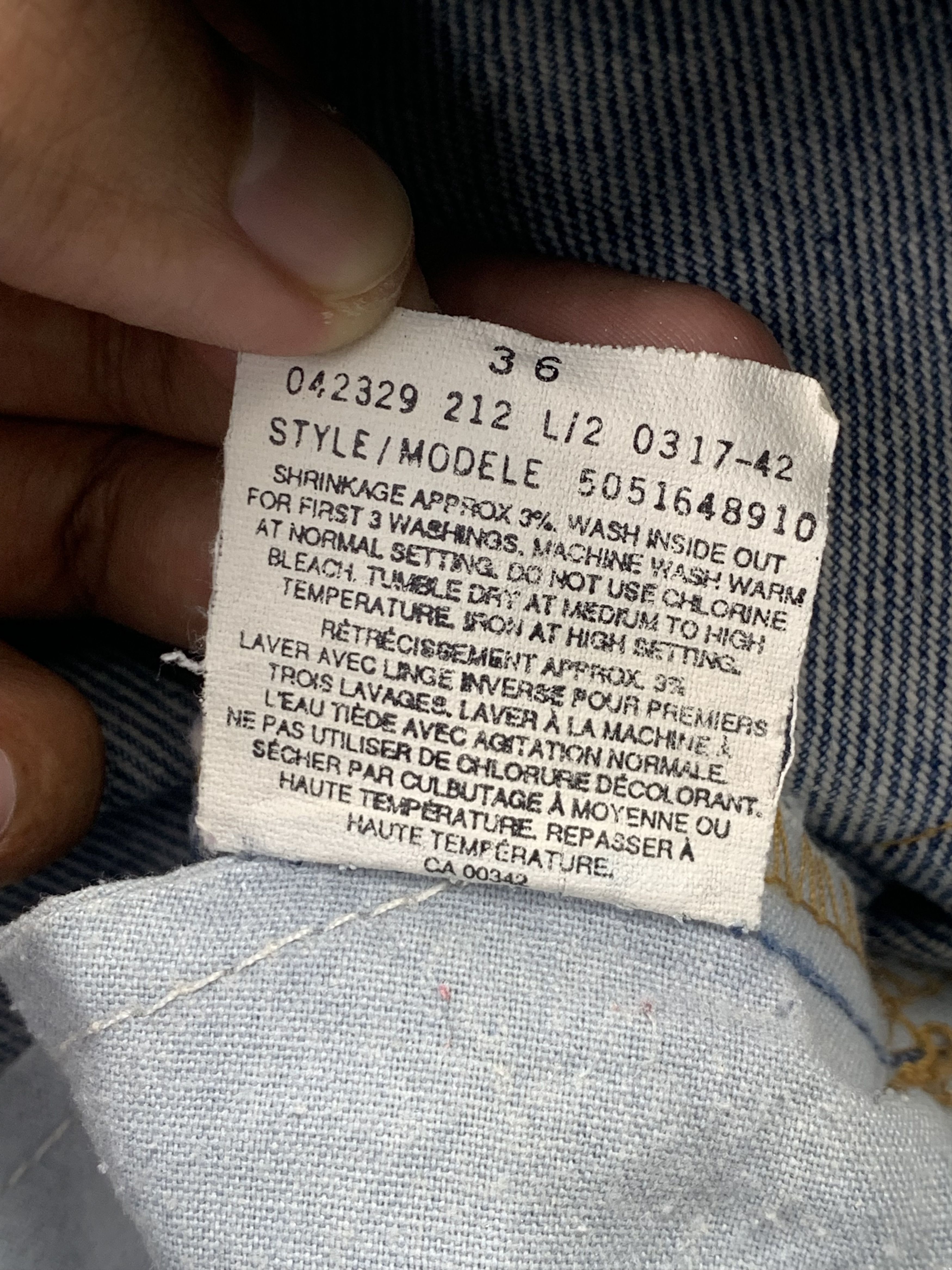Levi's Vintage 90s Levis 516 Faded Blue Jeans DP2166 Size US 35 - 7 Thumbnail