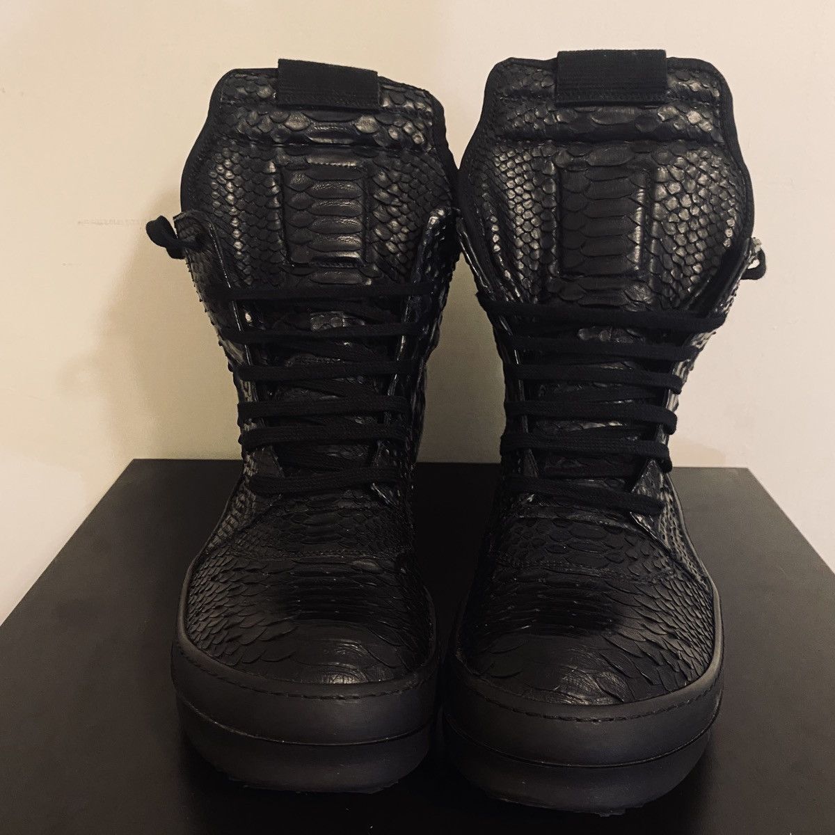Rick Owens Geobasket Python Black New Rare