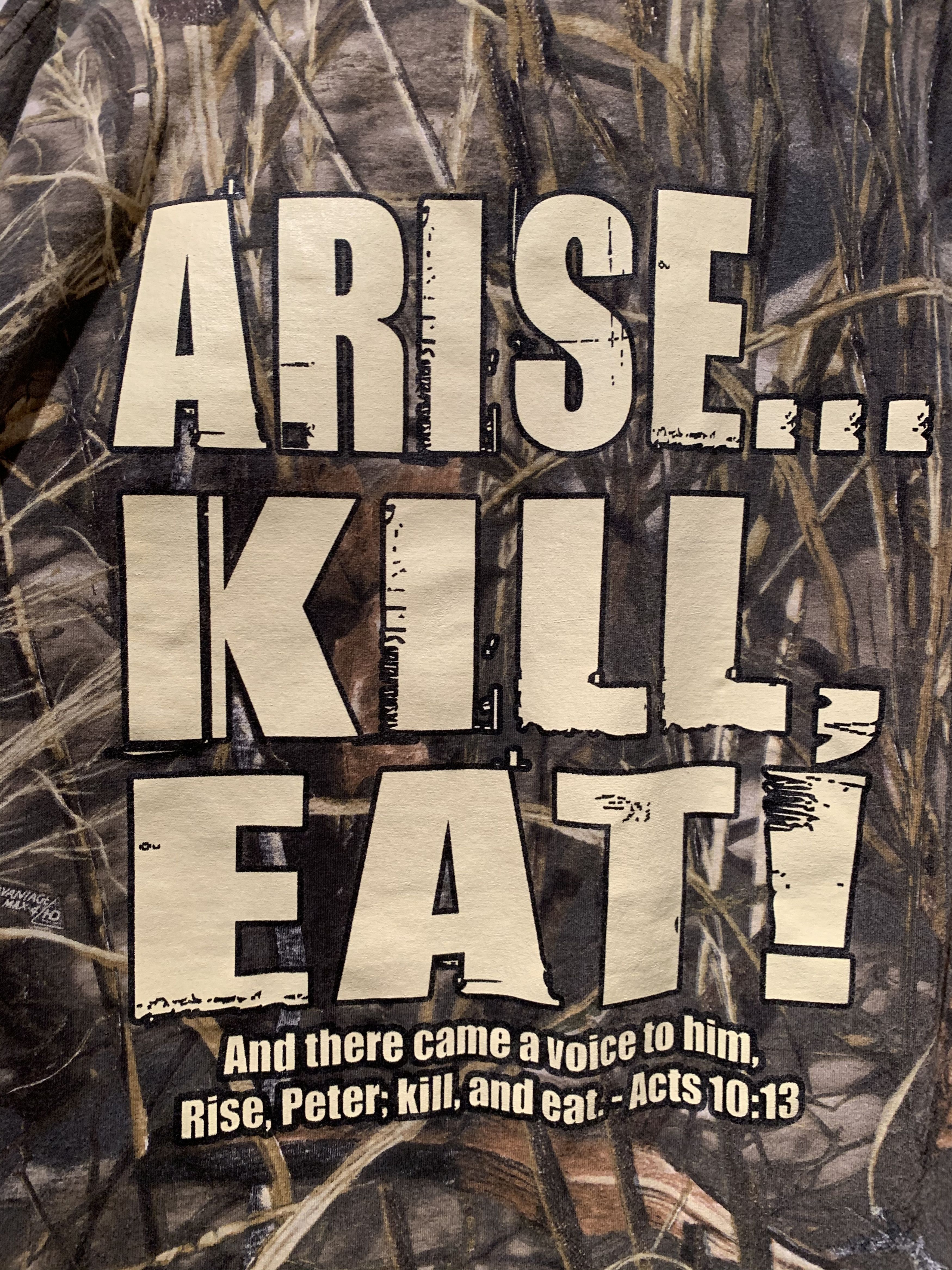Vintage *RARE* Vintage RealTree Acts 10:13 Arise Kill Eat Camo Shirt Size US L / EU 52-54 / 3 - 5 Thumbnail