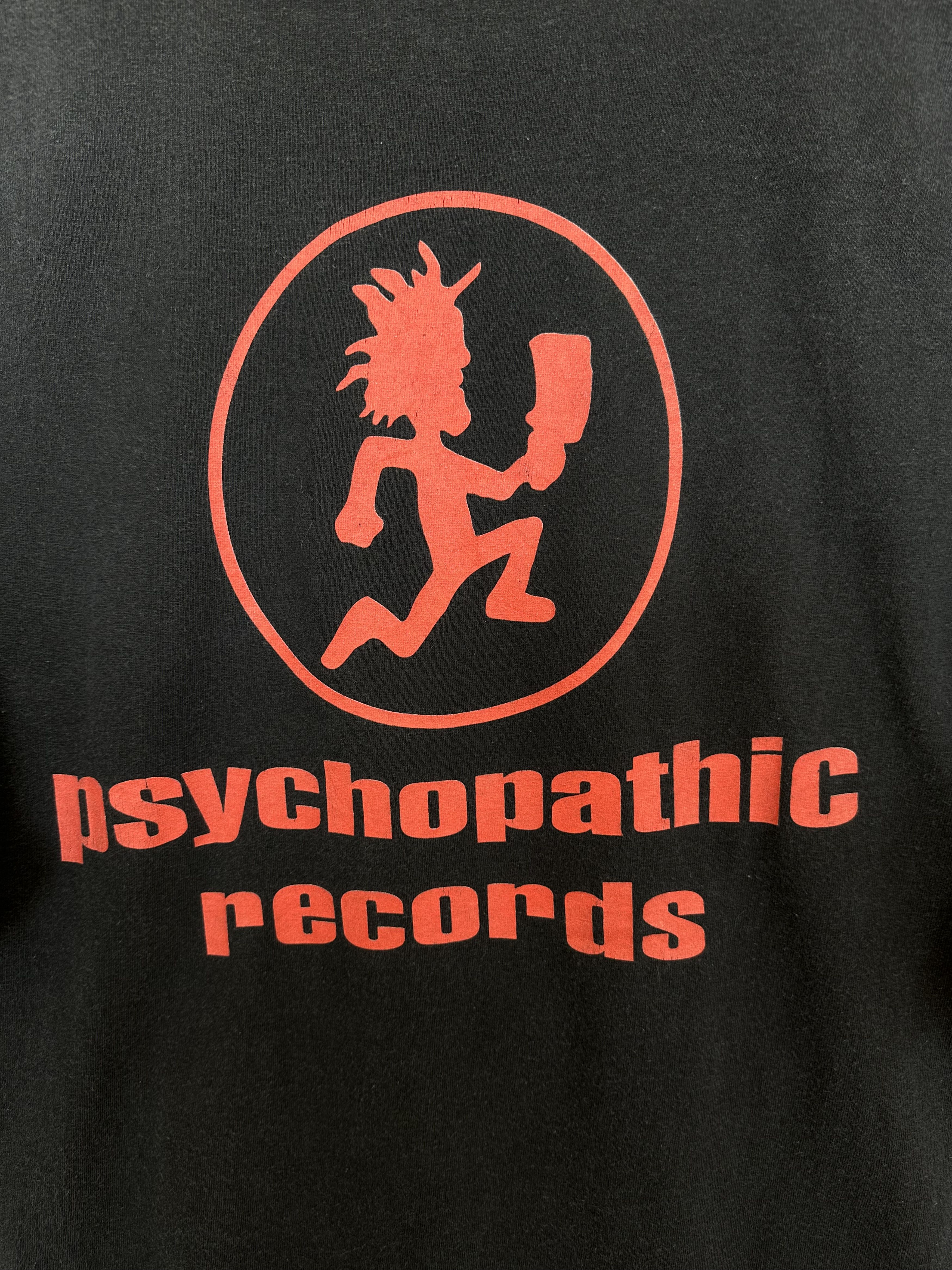 Vintage Vintage 90s Psychopathic Records Label T-Shirt Size US XL / EU 56 / 4 - 5 Thumbnail