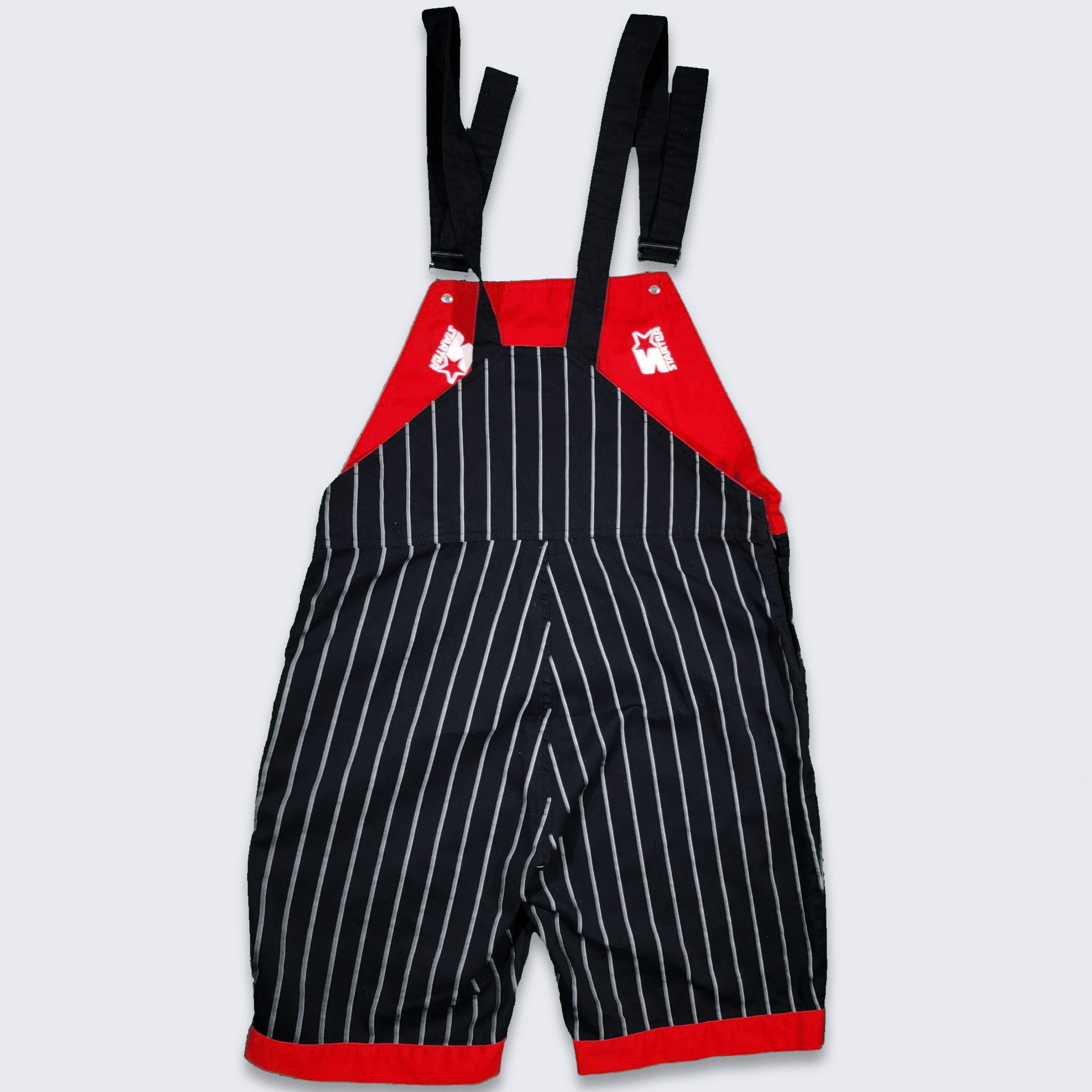 NBA × Starter × Vintage Chicago Bulls Vintage 90s Starter Pinstripe Overalls Shorts Size US 32 / EU 48 - 2 Thumbnail