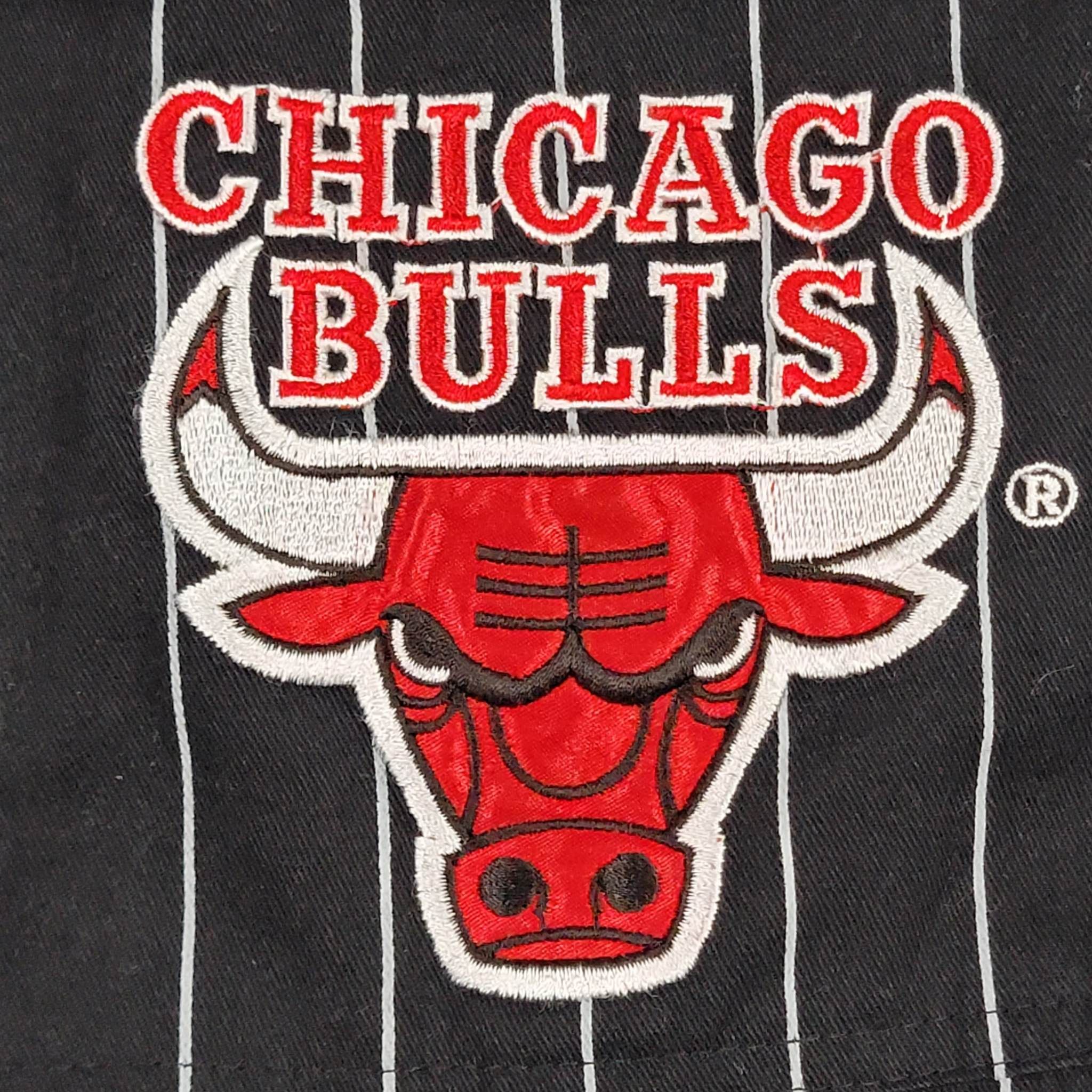 NBA × Starter × Vintage Chicago Bulls Vintage 90s Starter Pinstripe Overalls Shorts Size US 32 / EU 48 - 3 Thumbnail