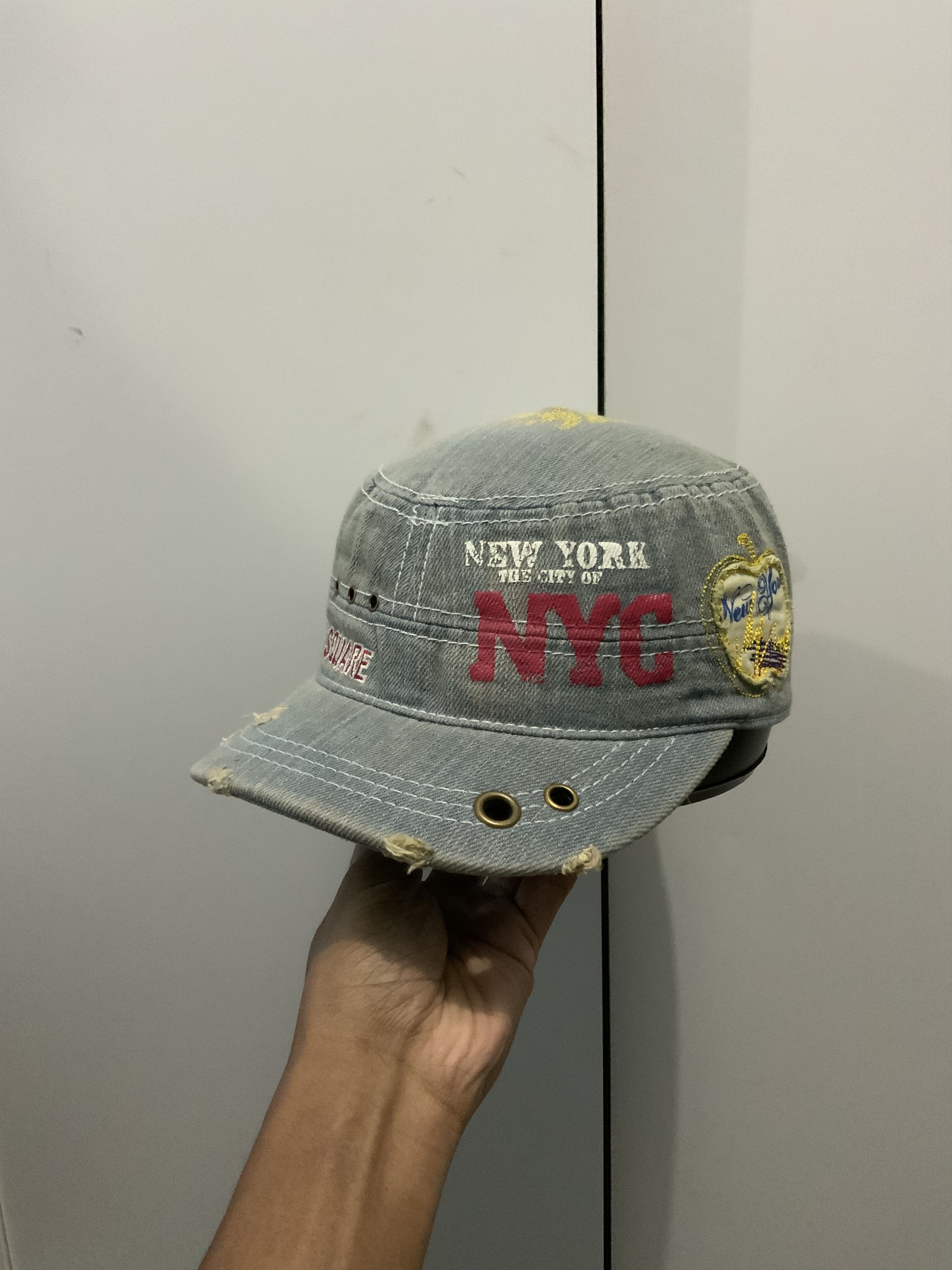 Japanese Brand Robin Ruth New York Times Square Cadet Military Denim Hat Size ONE SIZE - 9 Thumbnail