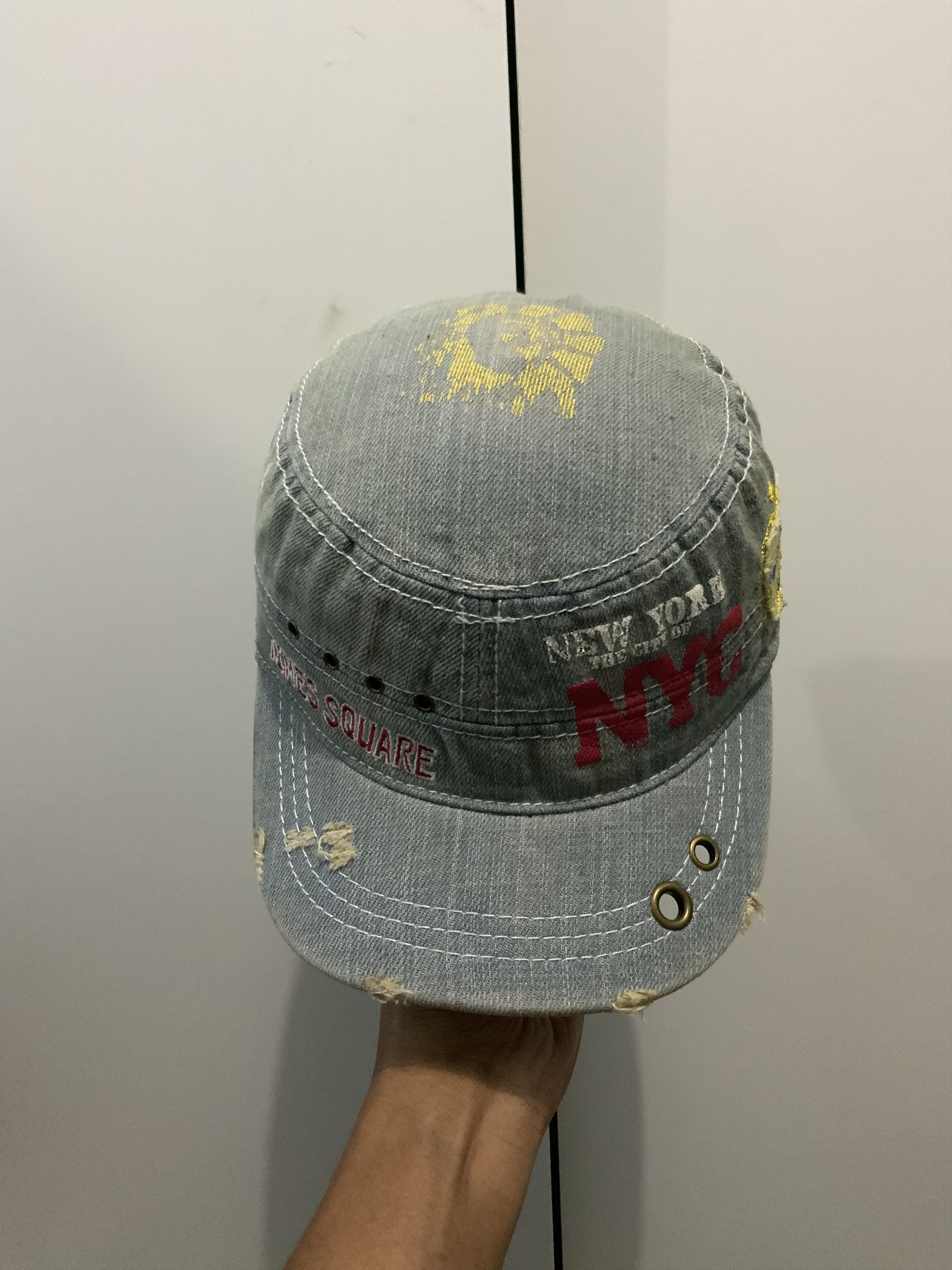 Japanese Brand Robin Ruth New York Times Square Cadet Military Denim Hat Size ONE SIZE - 5 Thumbnail