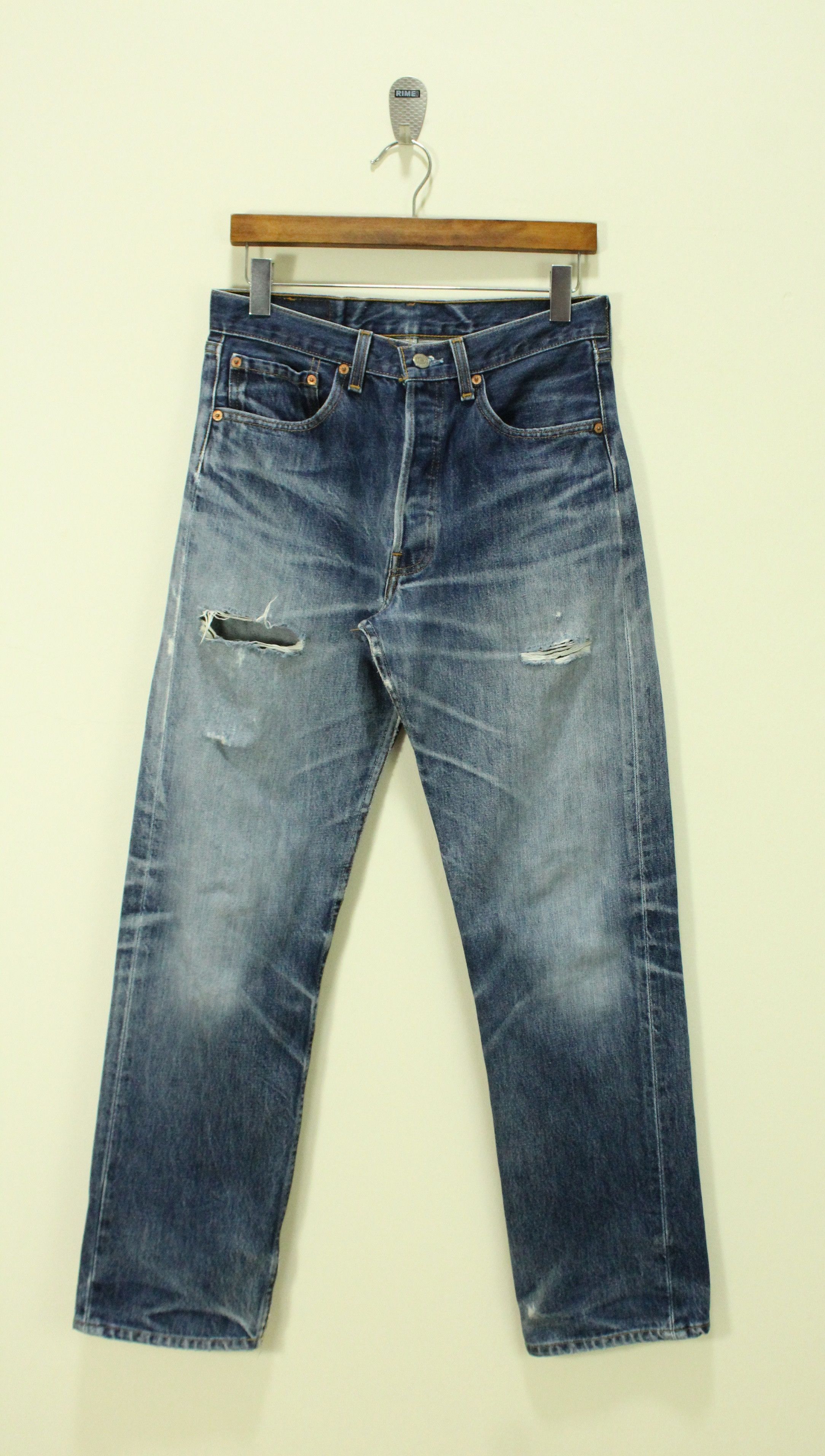 Levi's Vintage 90s LEVIS 501xx Jeans Distressed Denim Grunge 1999 Size US 32 / EU 48 - 3 Thumbnail