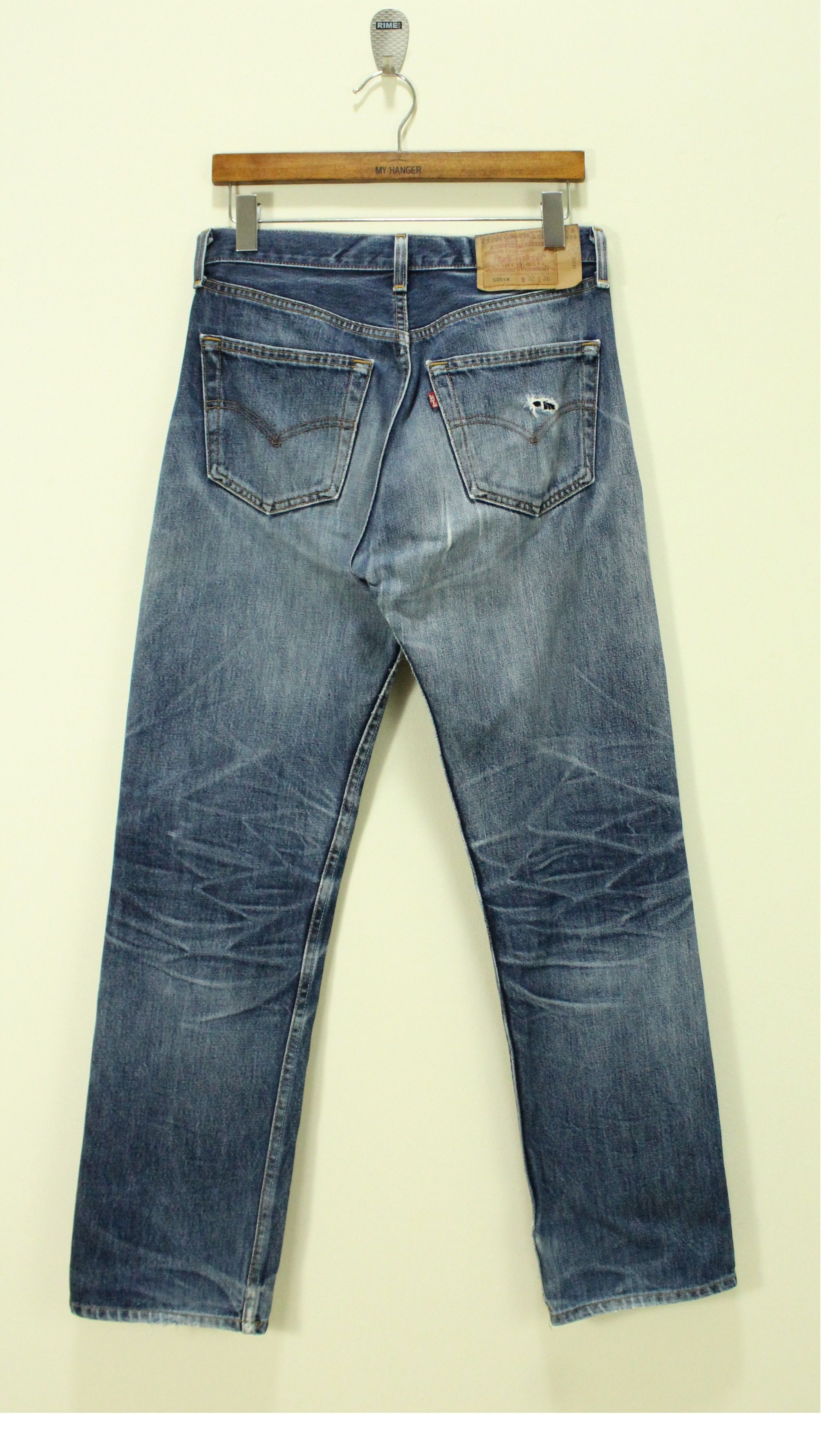 Levi's Vintage 90s LEVIS 501xx Jeans Distressed Denim Grunge 1999 Size US 32 / EU 48 - 9 Thumbnail
