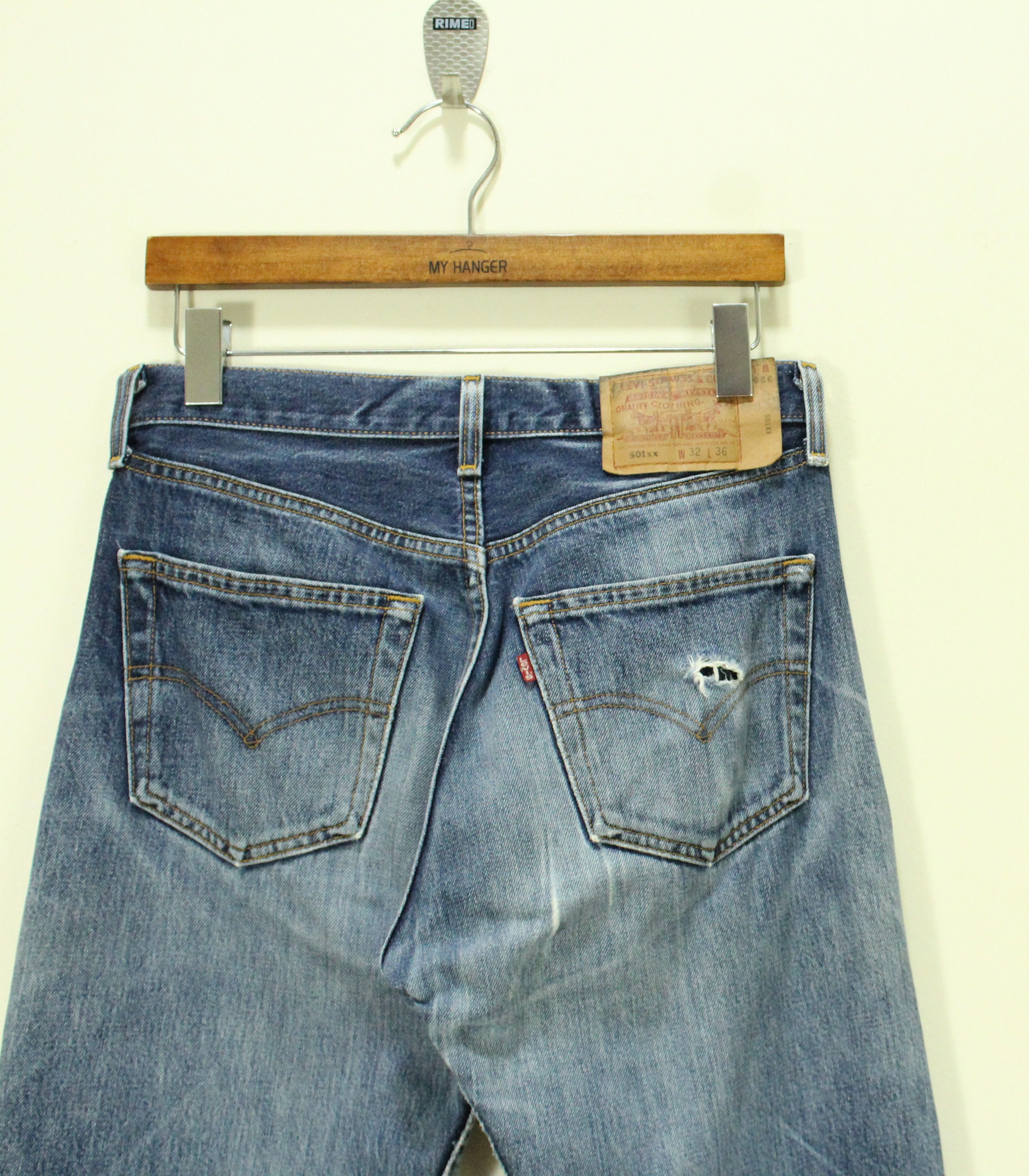 Levi's Vintage 90s LEVIS 501xx Jeans Distressed Denim Grunge 1999 Size US 32 / EU 48 - 10 Thumbnail
