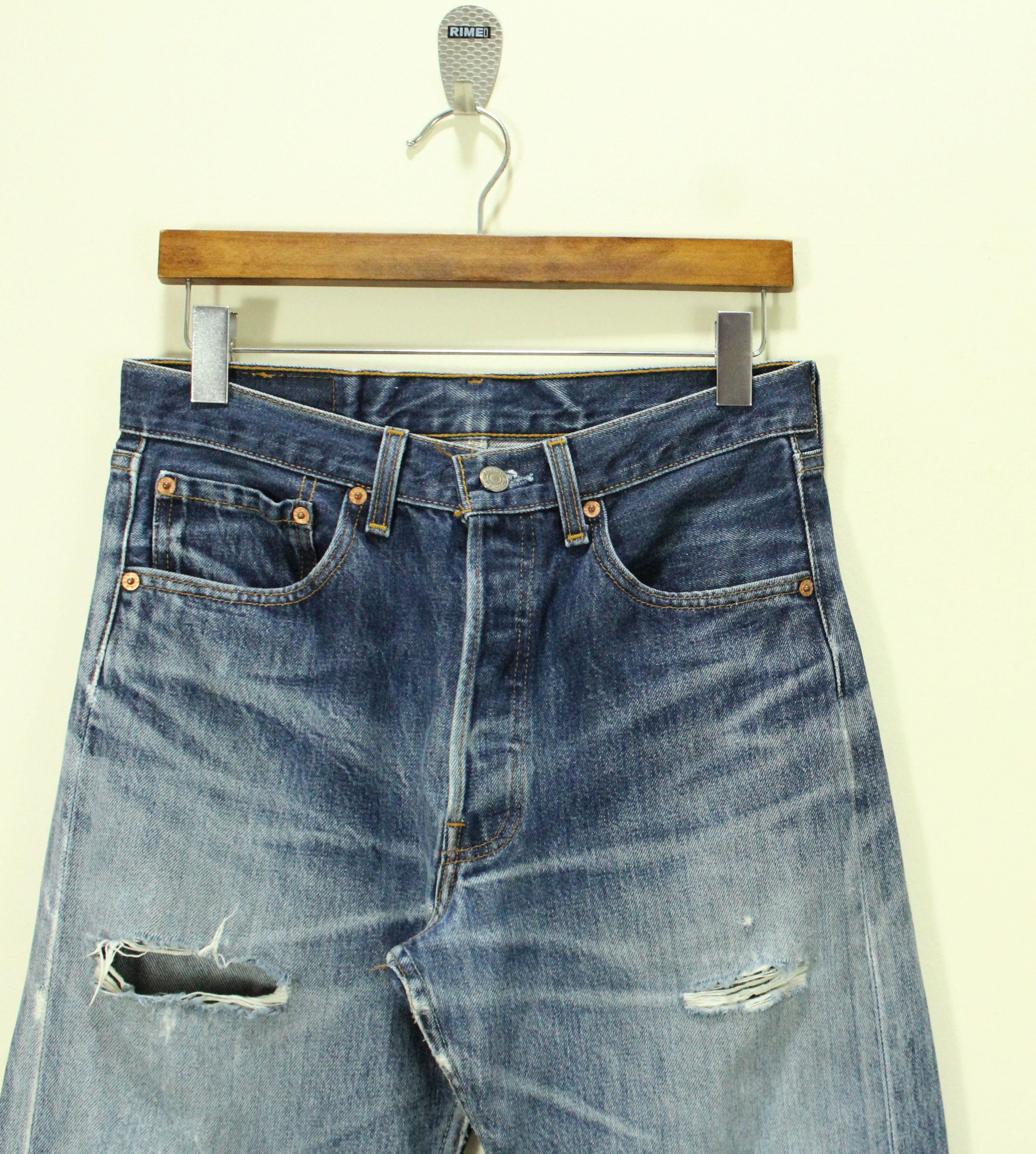 Levi's Vintage 90s LEVIS 501xx Jeans Distressed Denim Grunge 1999 Size US 32 / EU 48 - 4 Thumbnail