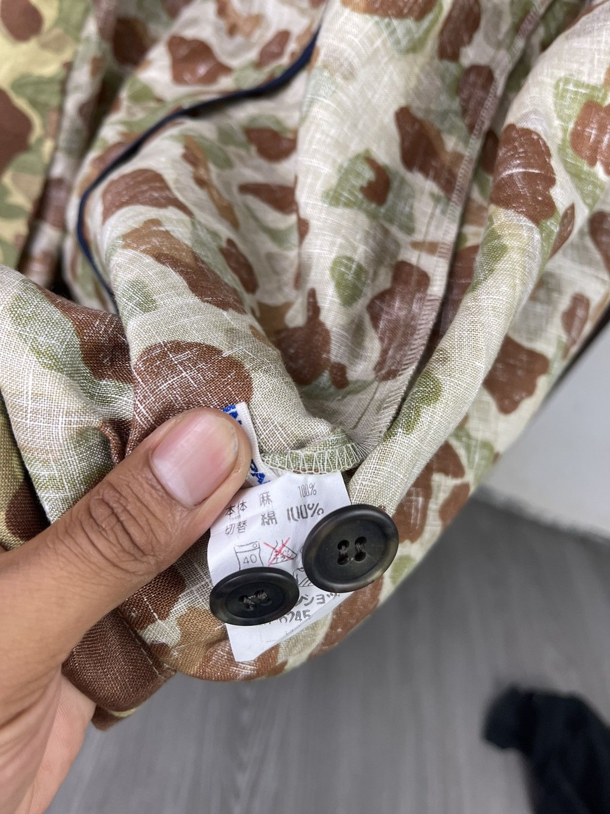 Japanese Brand Special Made Universal Garments Japan linen camo jacket Size US M / EU 48-50 / 2 - 13 Thumbnail