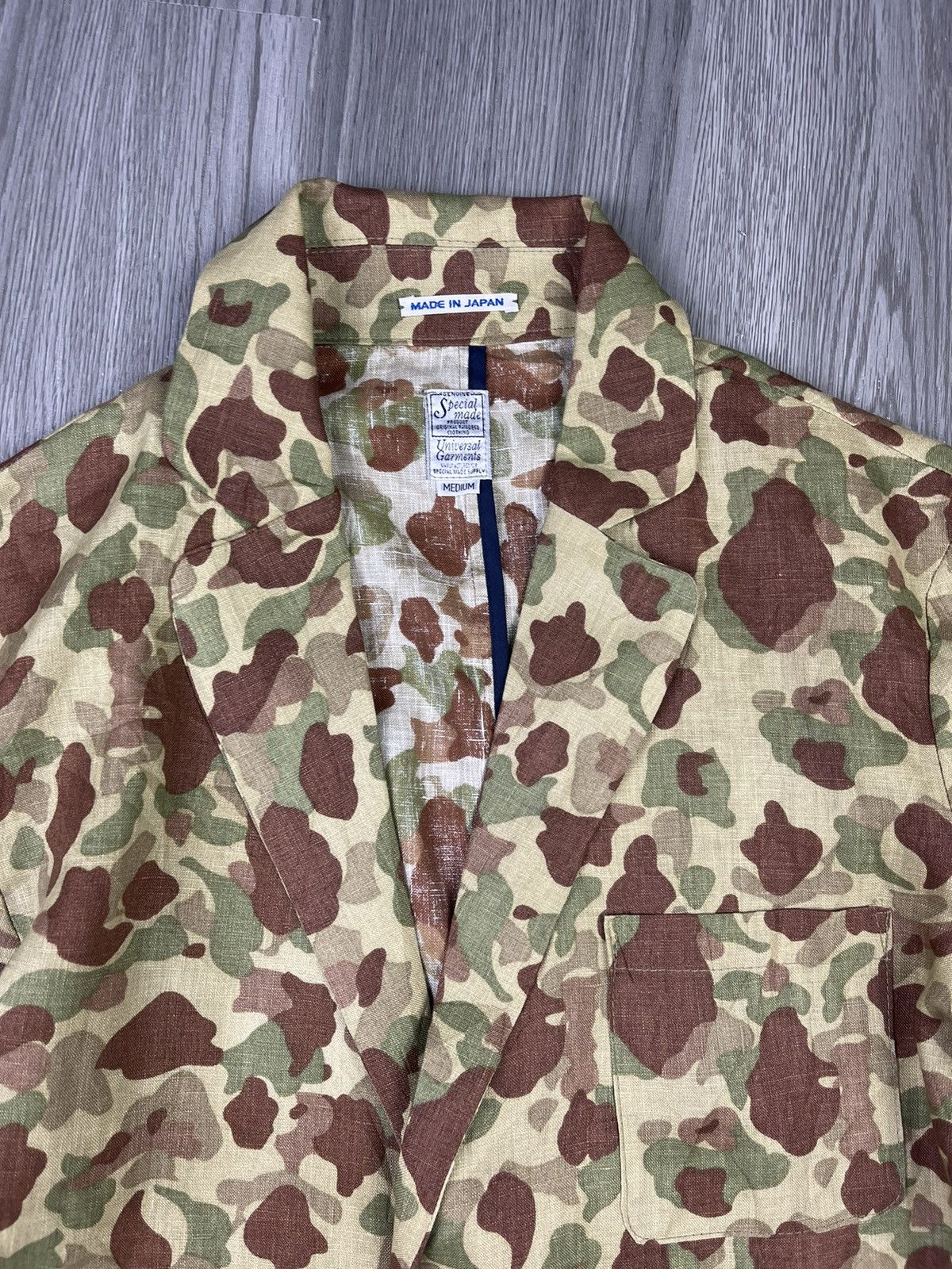 Japanese Brand Special Made Universal Garments Japan linen camo jacket Size US M / EU 48-50 / 2 - 4 Thumbnail