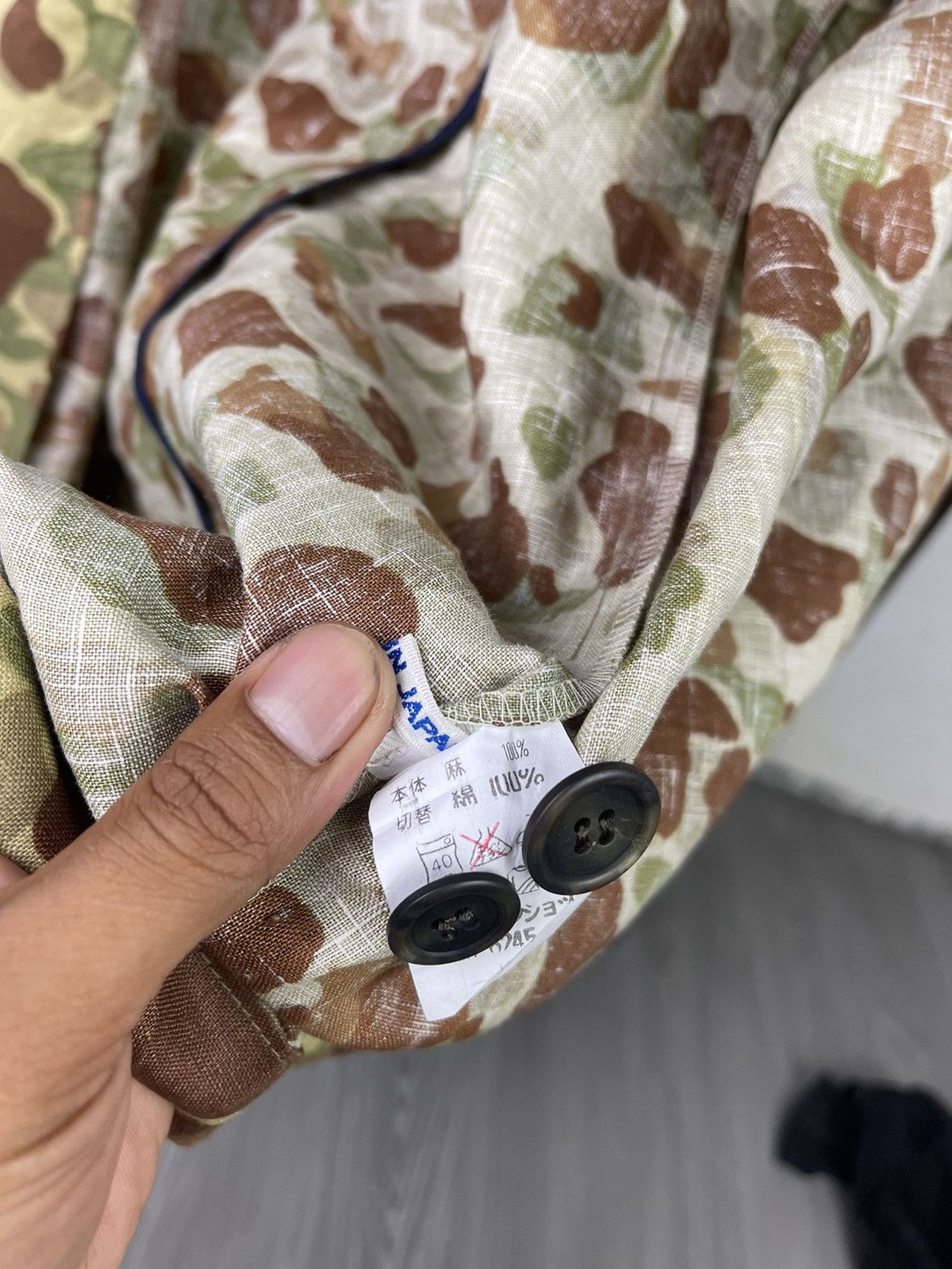 Japanese Brand Special Made Universal Garments Japan linen camo jacket Size US M / EU 48-50 / 2 - 14 Thumbnail
