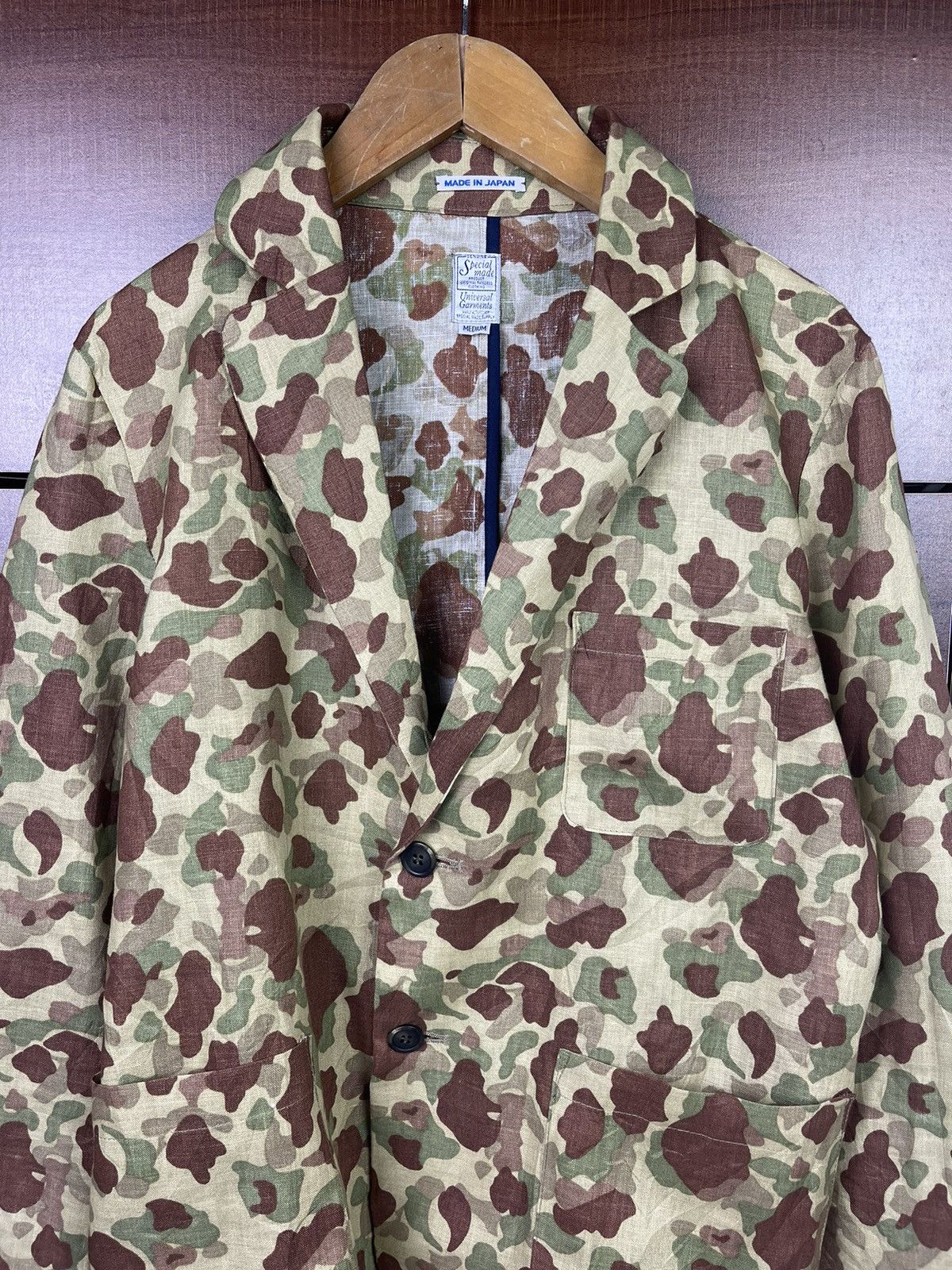 Japanese Brand Special Made Universal Garments Japan linen camo jacket Size US M / EU 48-50 / 2 - 6 Thumbnail