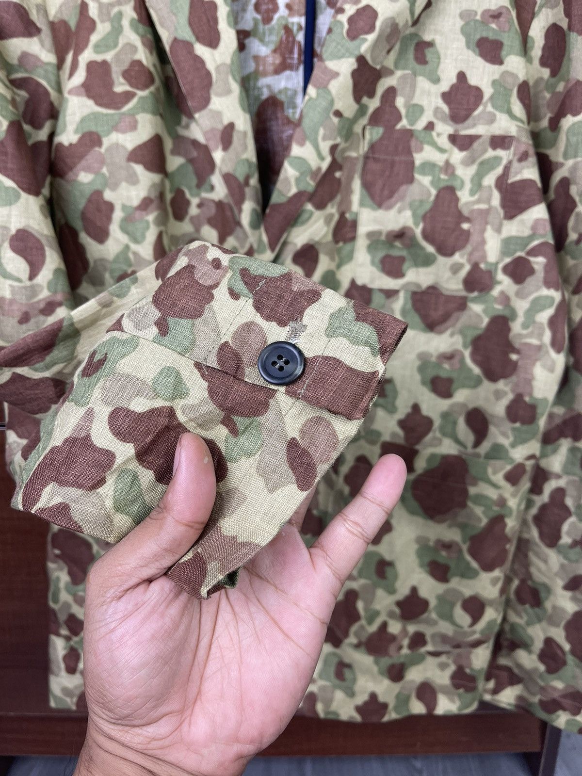 Japanese Brand Special Made Universal Garments Japan linen camo jacket Size US M / EU 48-50 / 2 - 7 Thumbnail