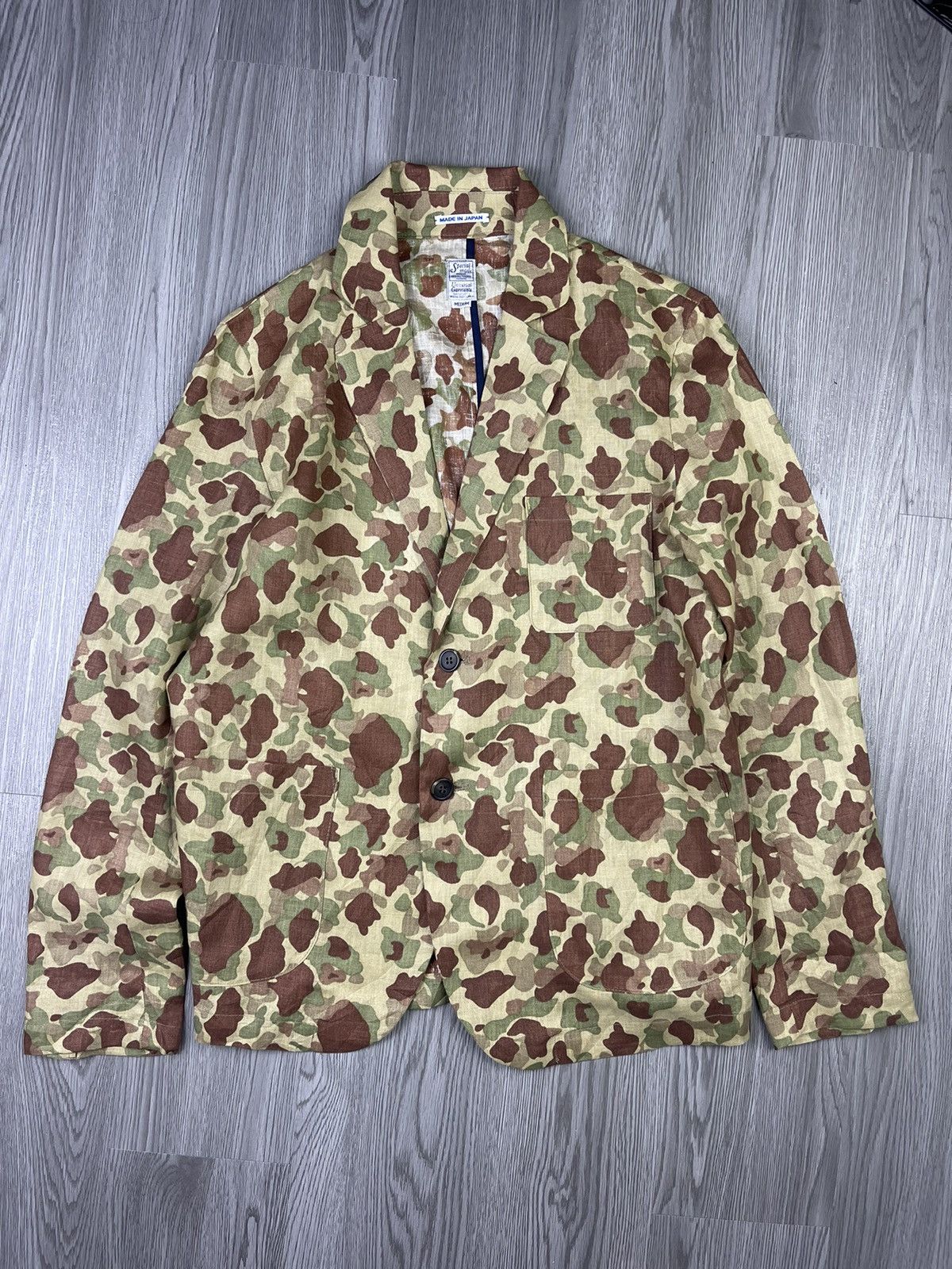 Japanese Brand Special Made Universal Garments Japan linen camo jacket Size US M / EU 48-50 / 2 - 2 Thumbnail