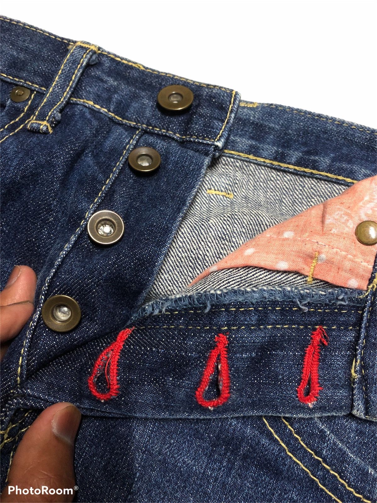 Japanese Brand TWIST⚡️⚡️GUELL MUSTARD TWIST BLUE JEANS Size US 28 / EU 44 - 4 Thumbnail