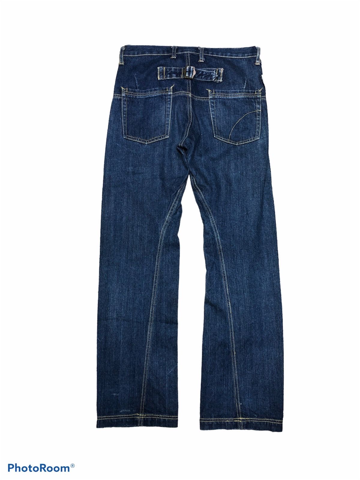 Japanese Brand TWIST⚡️⚡️GUELL MUSTARD TWIST BLUE JEANS Size US 28 / EU 44 - 2 Thumbnail