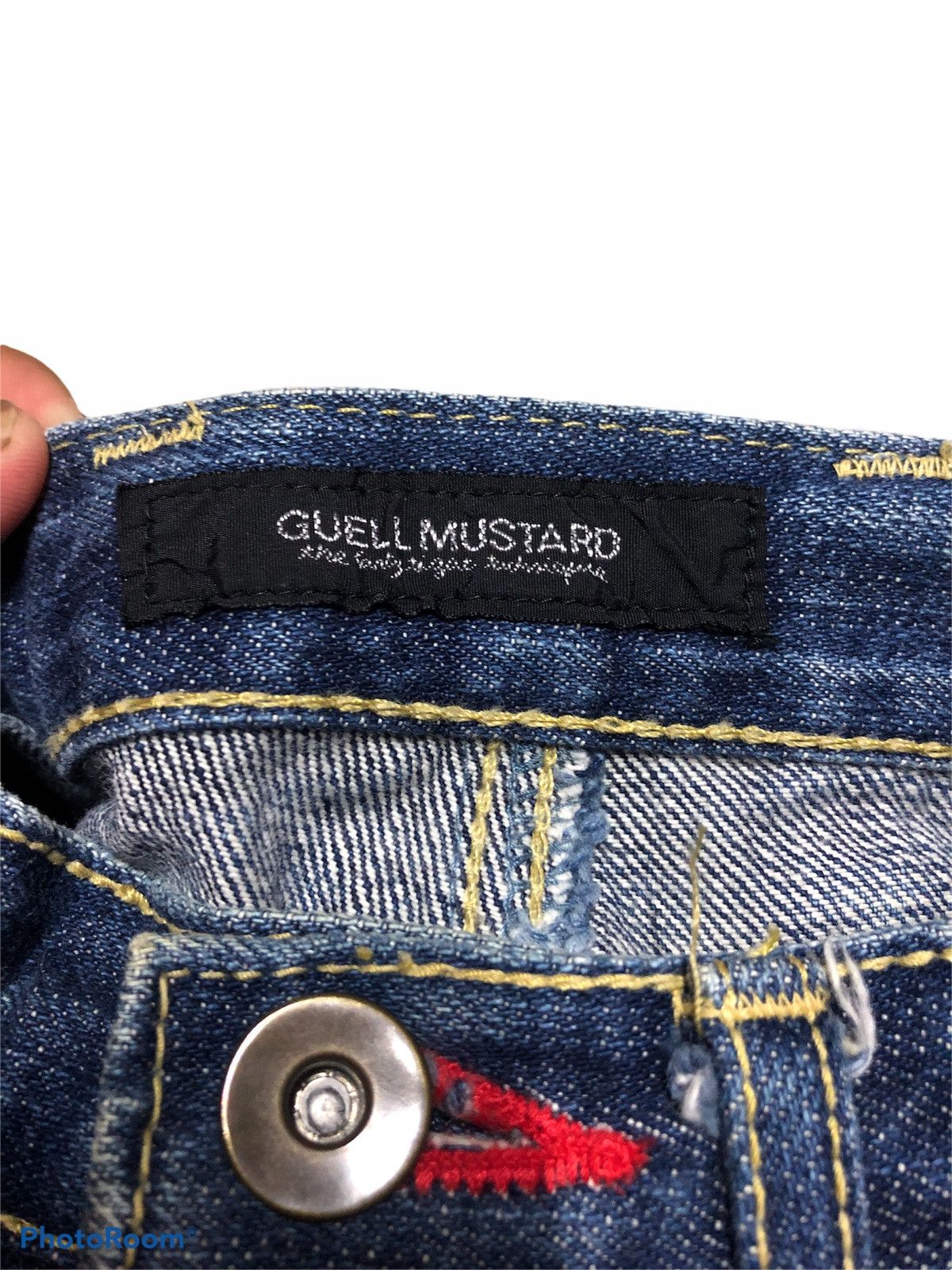 Japanese Brand TWIST⚡️⚡️GUELL MUSTARD TWIST BLUE JEANS Size US 28 / EU 44 - 5 Thumbnail