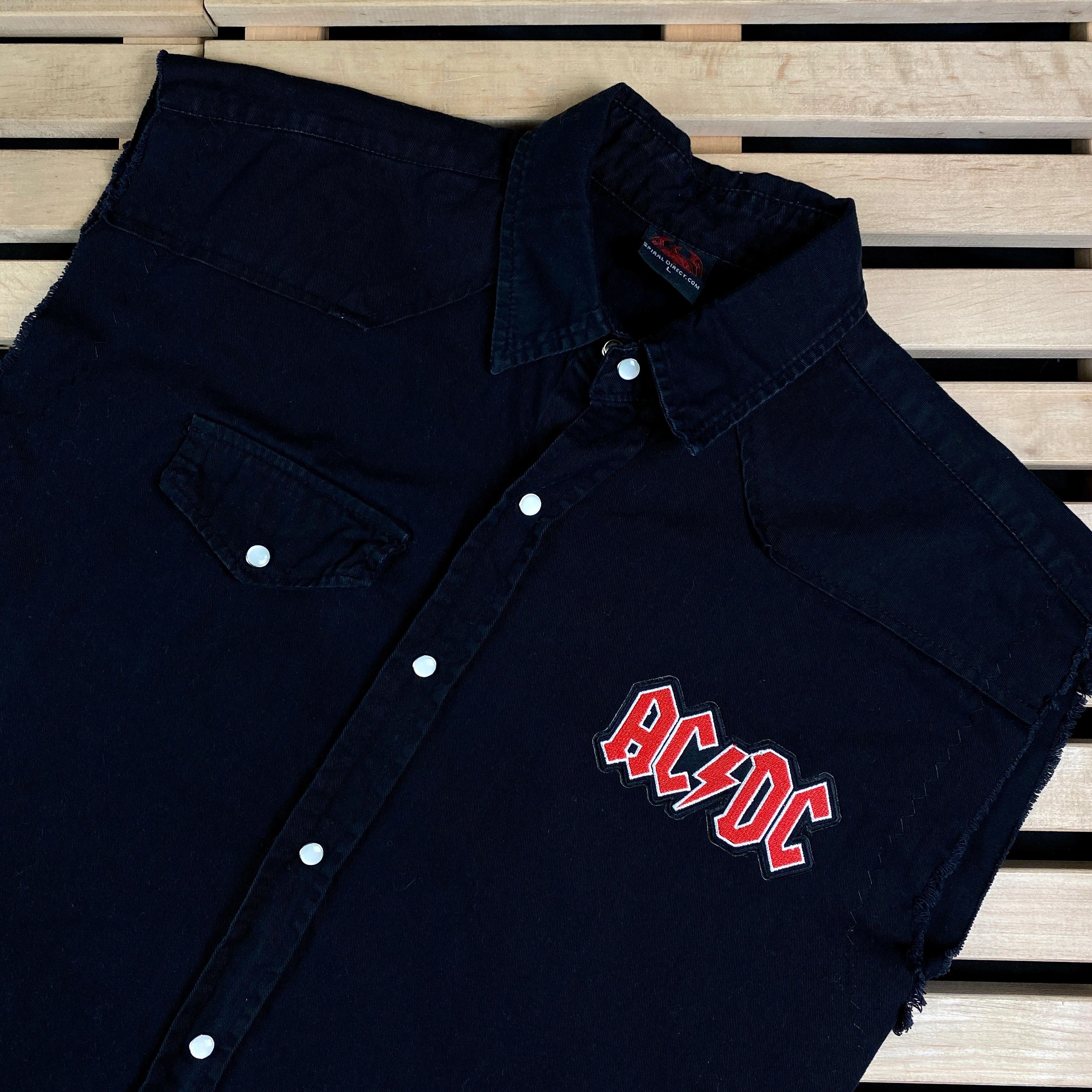 AC/DC × Band Tees × Vintage Mens Vest Denim ACDC AC/DC Size L Vintage Size US L / EU 52-54 / 3 - 2 Thumbnail