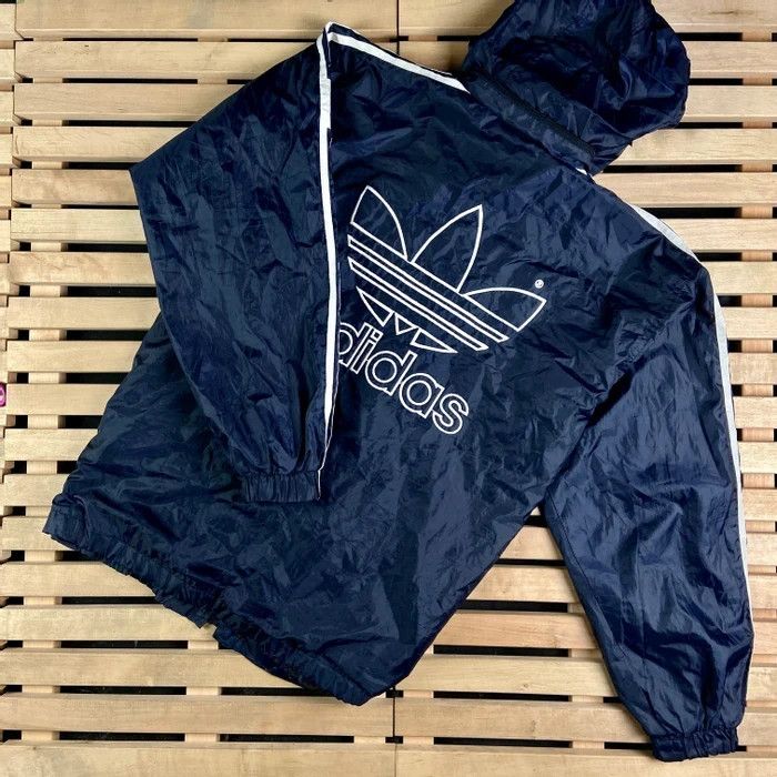 Adidas × Vintage Hooded Jacket Adidas Originals Vintage Big logo Size XL Size US XL / EU 56 / 4 - 9 Thumbnail