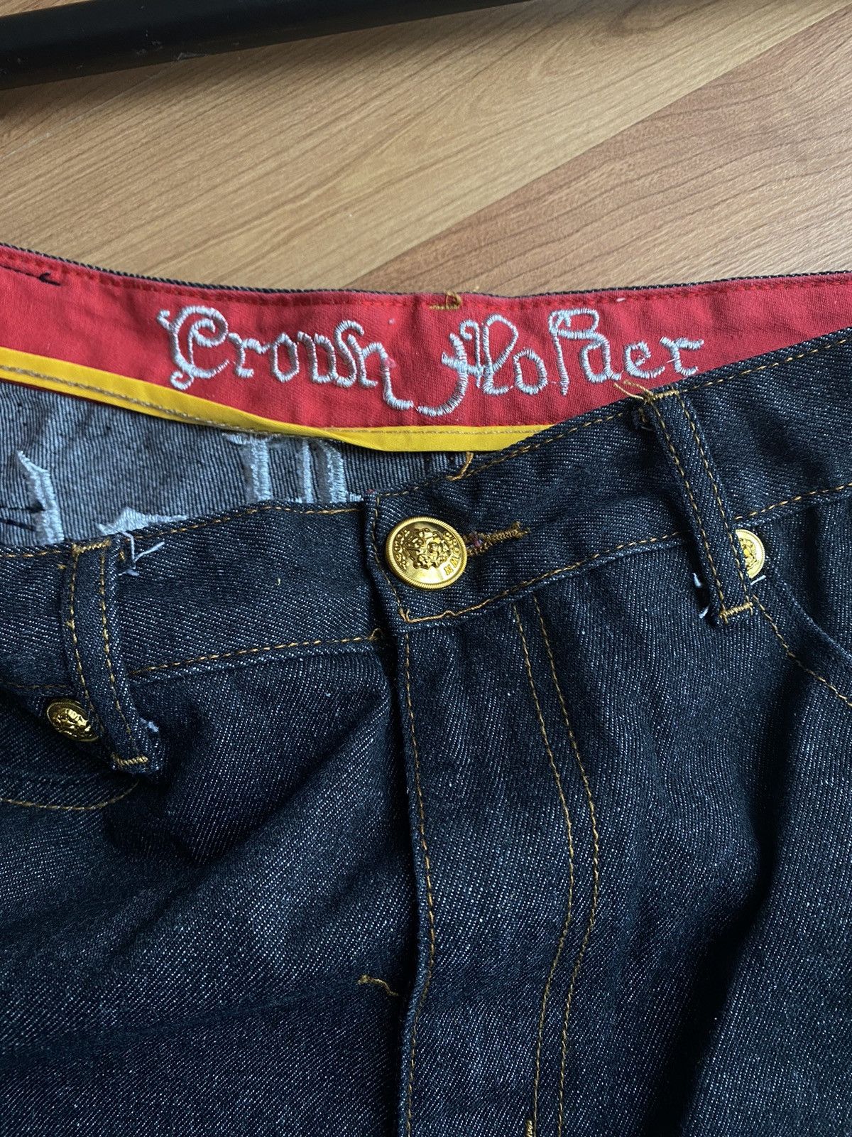 Ed Hardy × Vintage Vintage Crown Holder Embroidered Ed Hardy Style Jeans Size US 34 / EU 50 - 9 Thumbnail