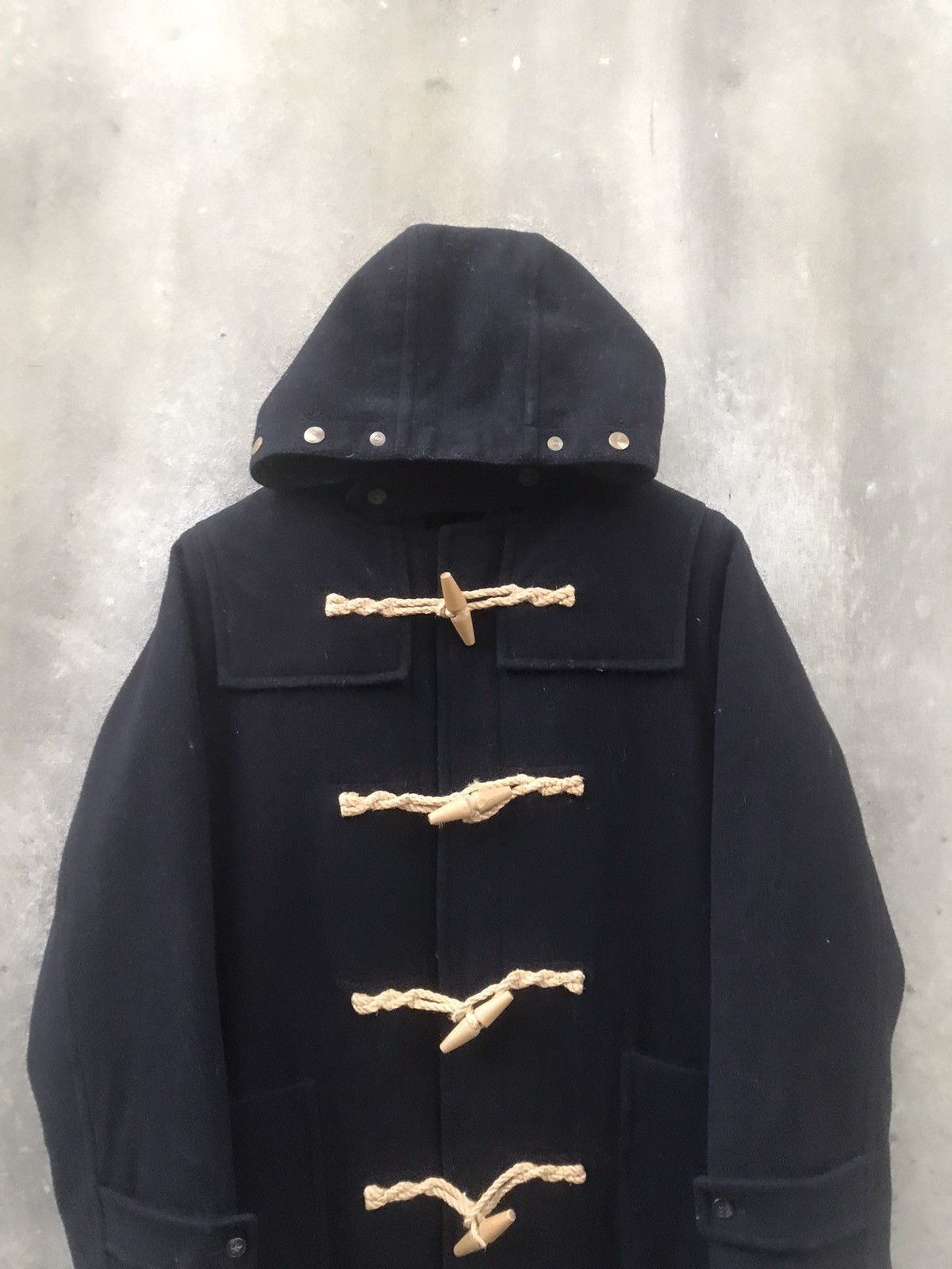 Polo Ralph Lauren Vintage Ralph Lauren Navy Blue Hooded Wool Duffle Coat Size US M / EU 48-50 / 2 - 7 Thumbnail