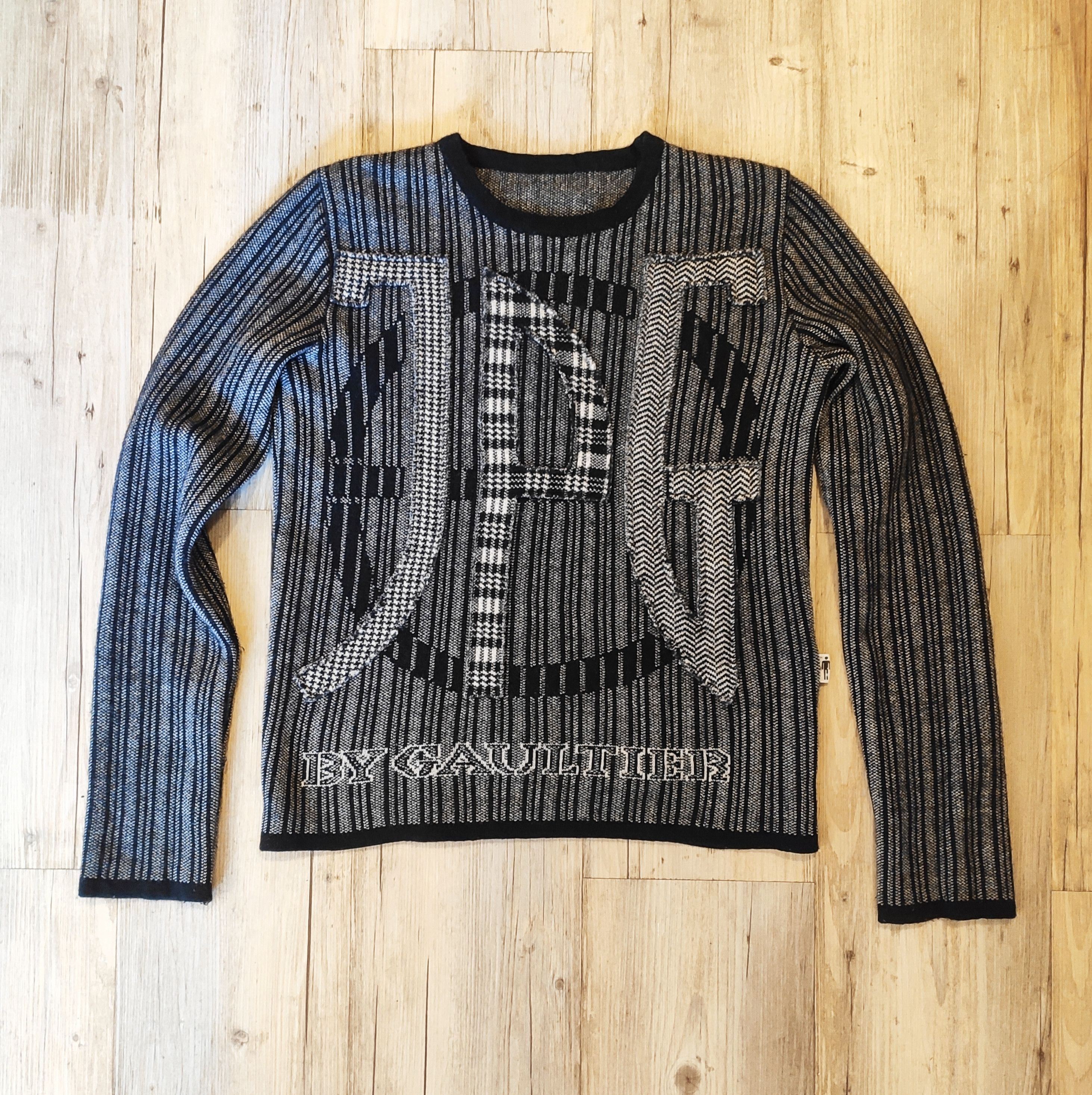 image of Jean Paul Gaultier Jpg Applique Logo Sweater in Grey, Women's (Size Small)
