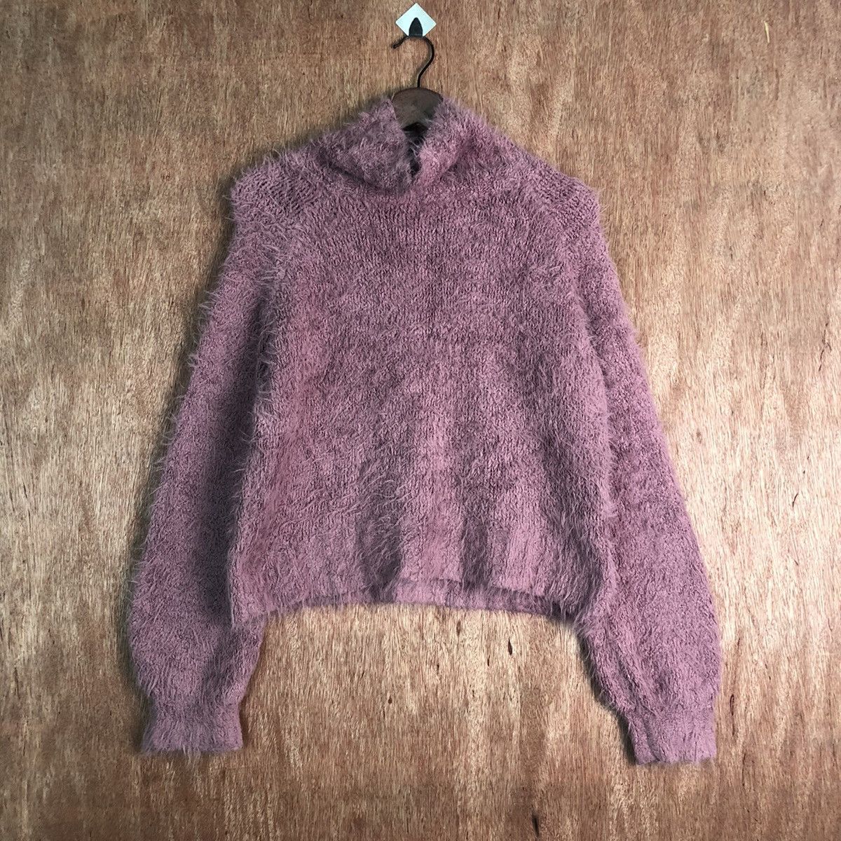 Homespun Knitwear × Japanese Brand UB Purple Turtle Neck Mohair Shag Shaggy Knitwear Size US M / EU 48-50 / 2 - 1 Thumbnail