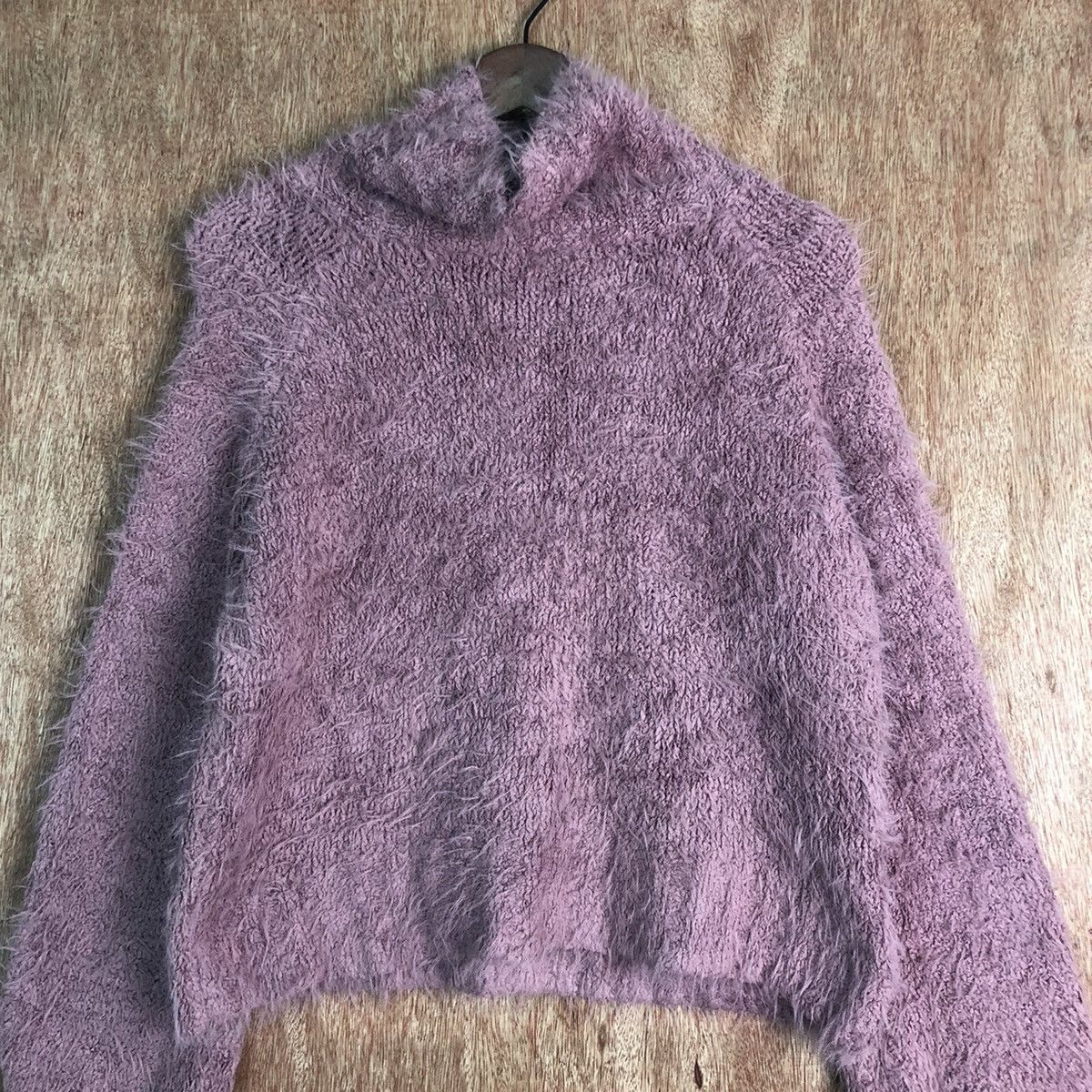Homespun Knitwear × Japanese Brand UB Purple Turtle Neck Mohair Shag Shaggy Knitwear Size US M / EU 48-50 / 2 - 3 Thumbnail