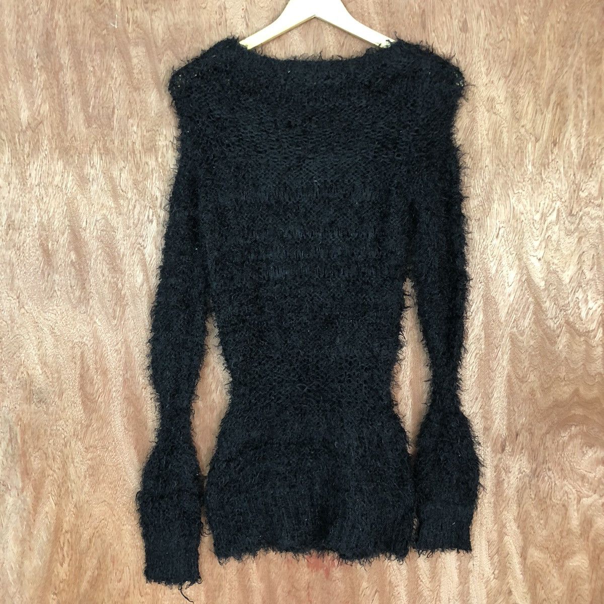 Homespun Knitwear × Japanese Brand Emoda Black Mohair Shag Shaggy Parachute Knitwear #0480 Size US S / EU 44-46 / 1 - 13 Thumbnail