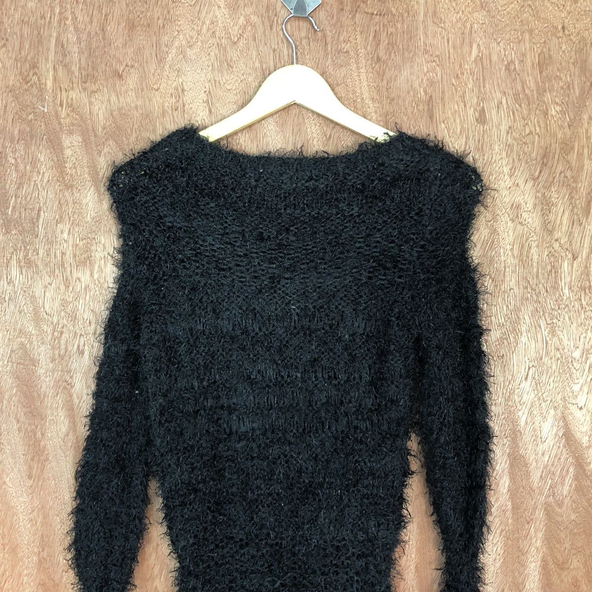 Homespun Knitwear × Japanese Brand Emoda Black Mohair Shag Shaggy Parachute Knitwear #0480 Size US S / EU 44-46 / 1 - 12 Thumbnail