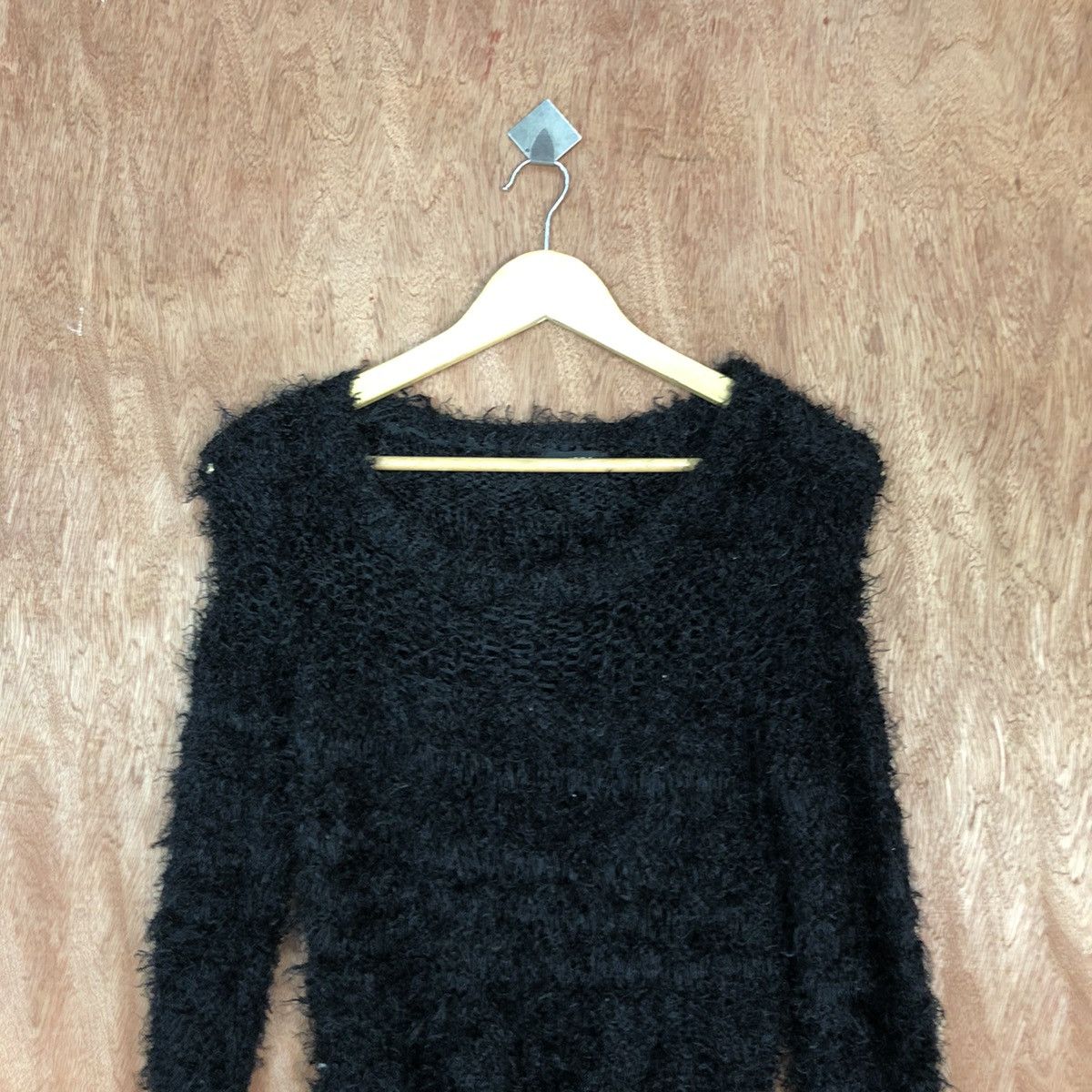 Homespun Knitwear × Japanese Brand Emoda Black Mohair Shag Shaggy Parachute Knitwear #0480 Size US S / EU 44-46 / 1 - 9 Thumbnail