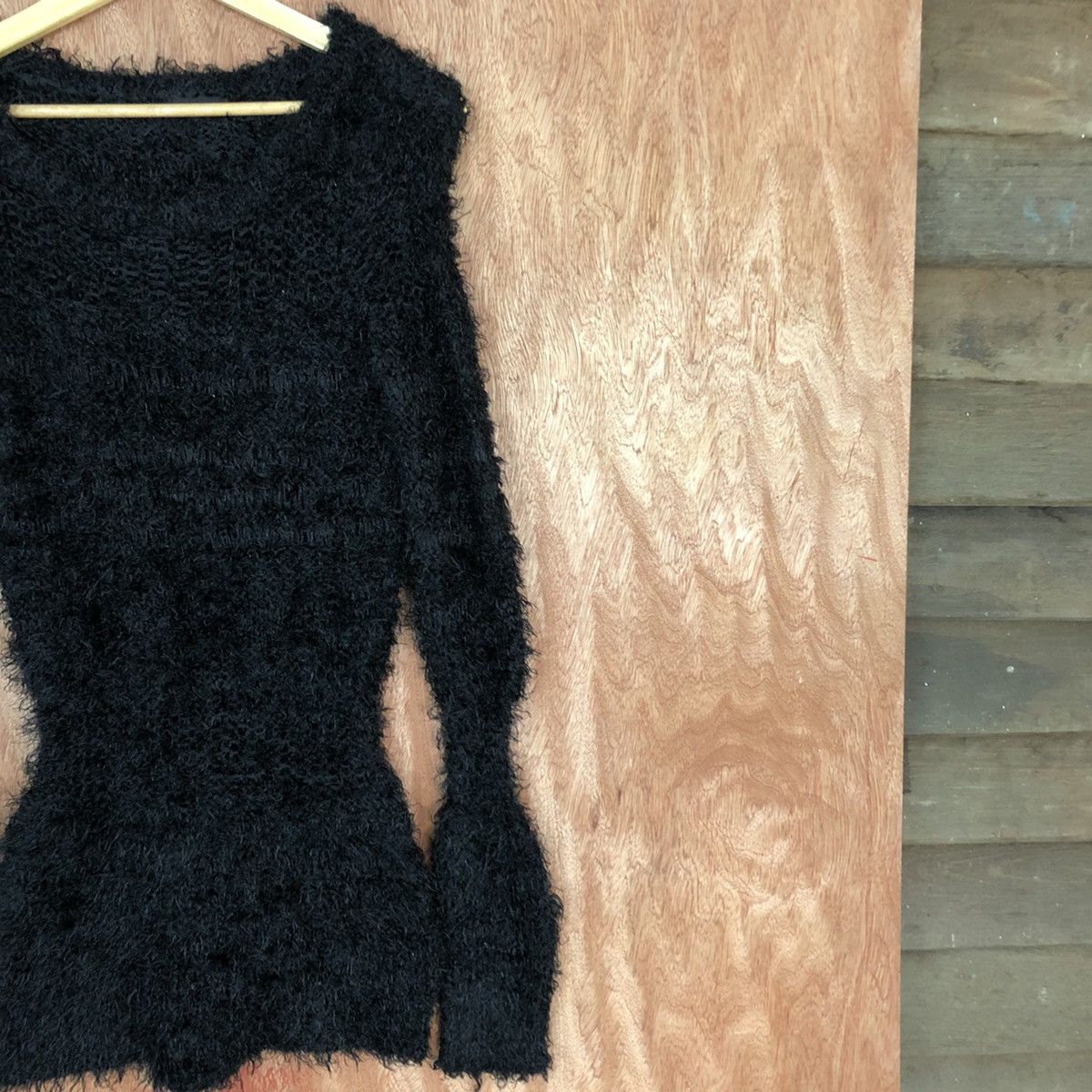 Homespun Knitwear × Japanese Brand Emoda Black Mohair Shag Shaggy Parachute Knitwear #0480 Size US S / EU 44-46 / 1 - 5 Thumbnail