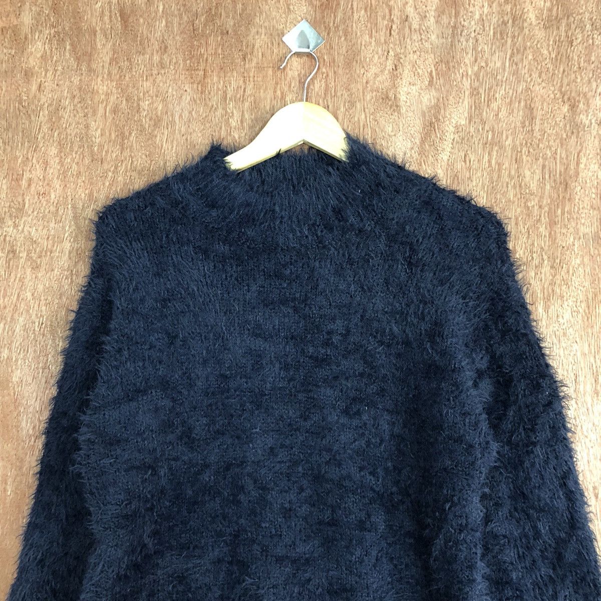 Homespun Knitwear GU Japan Dark Blue Mohair Knitwear sweater #0457 Size US M / EU 48-50 / 2 - 2 Thumbnail