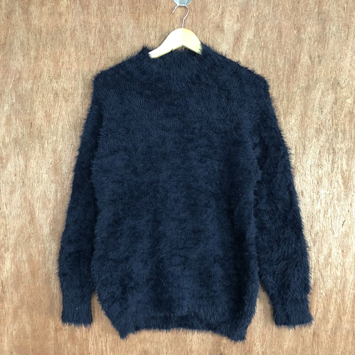 Homespun Knitwear GU Japan Dark Blue Mohair Knitwear sweater #0457 Size US M / EU 48-50 / 2 - 3 Thumbnail
