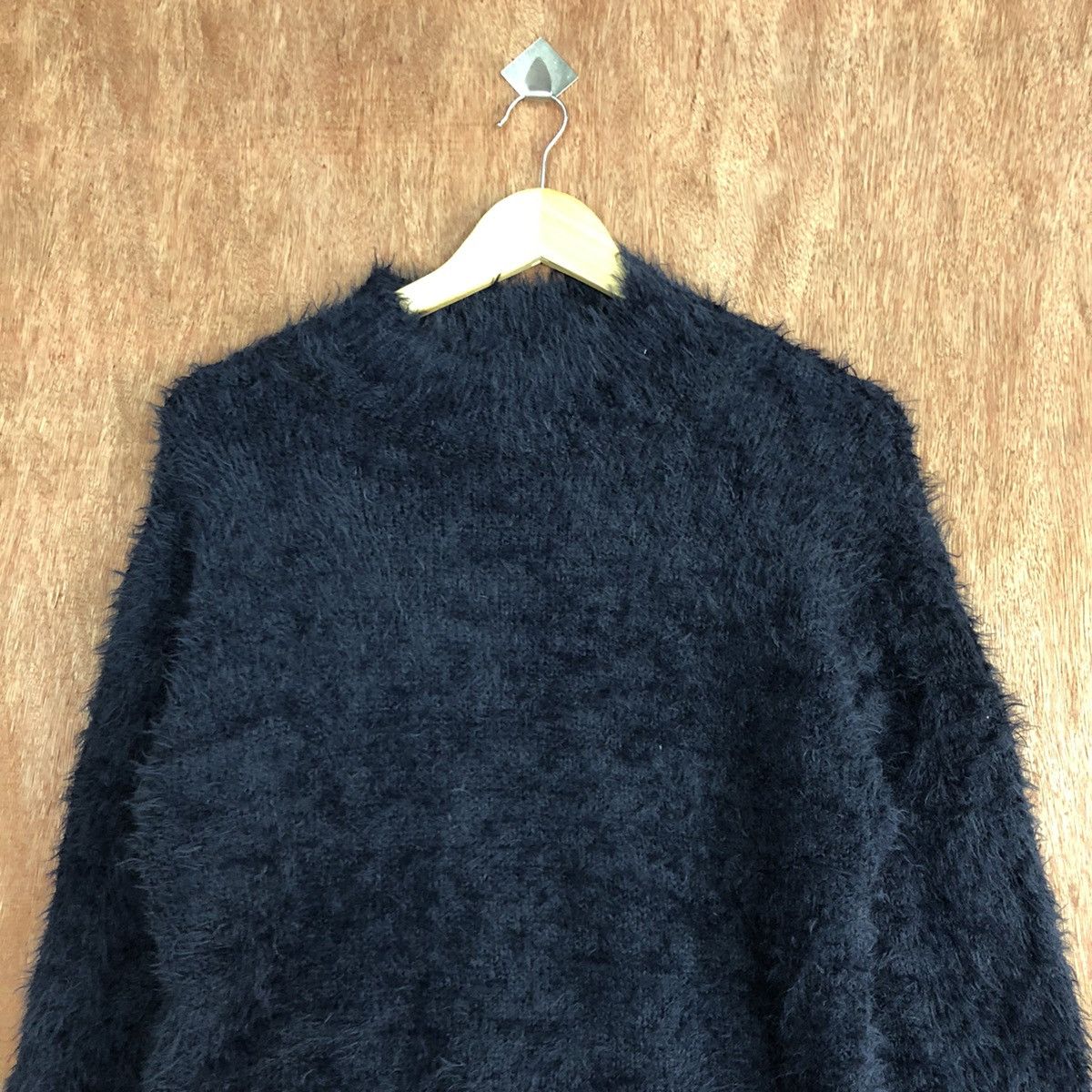 Homespun Knitwear GU Japan Dark Blue Mohair Knitwear sweater #0457 Size US M / EU 48-50 / 2 - 9 Thumbnail