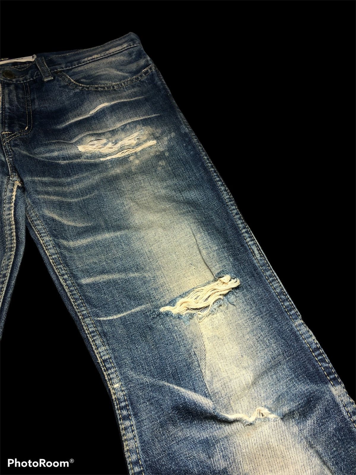 Japanese Brand SLIM FIT⚡️⚡️RNA INC BLEACH DISTRESSED DENIM Size US 31 - 5 Thumbnail