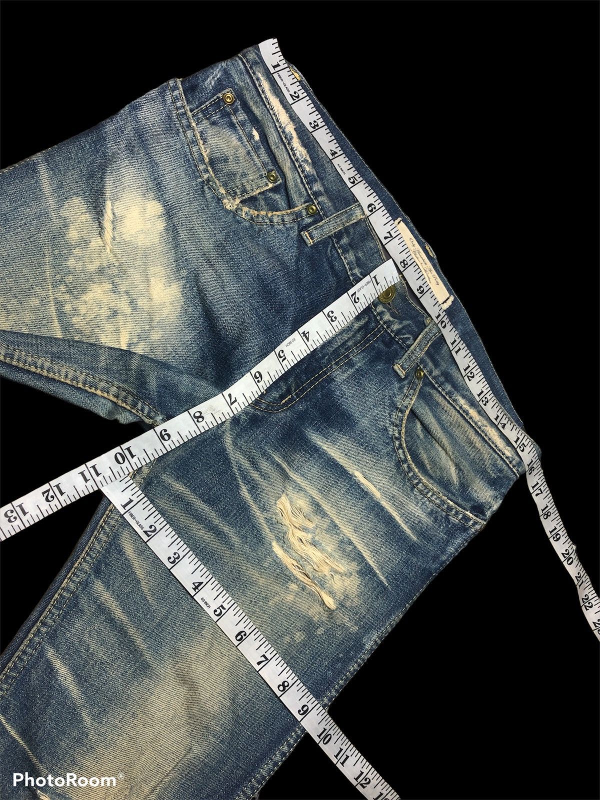 Japanese Brand SLIM FIT⚡️⚡️RNA INC BLEACH DISTRESSED DENIM Size US 31 - 10 Thumbnail